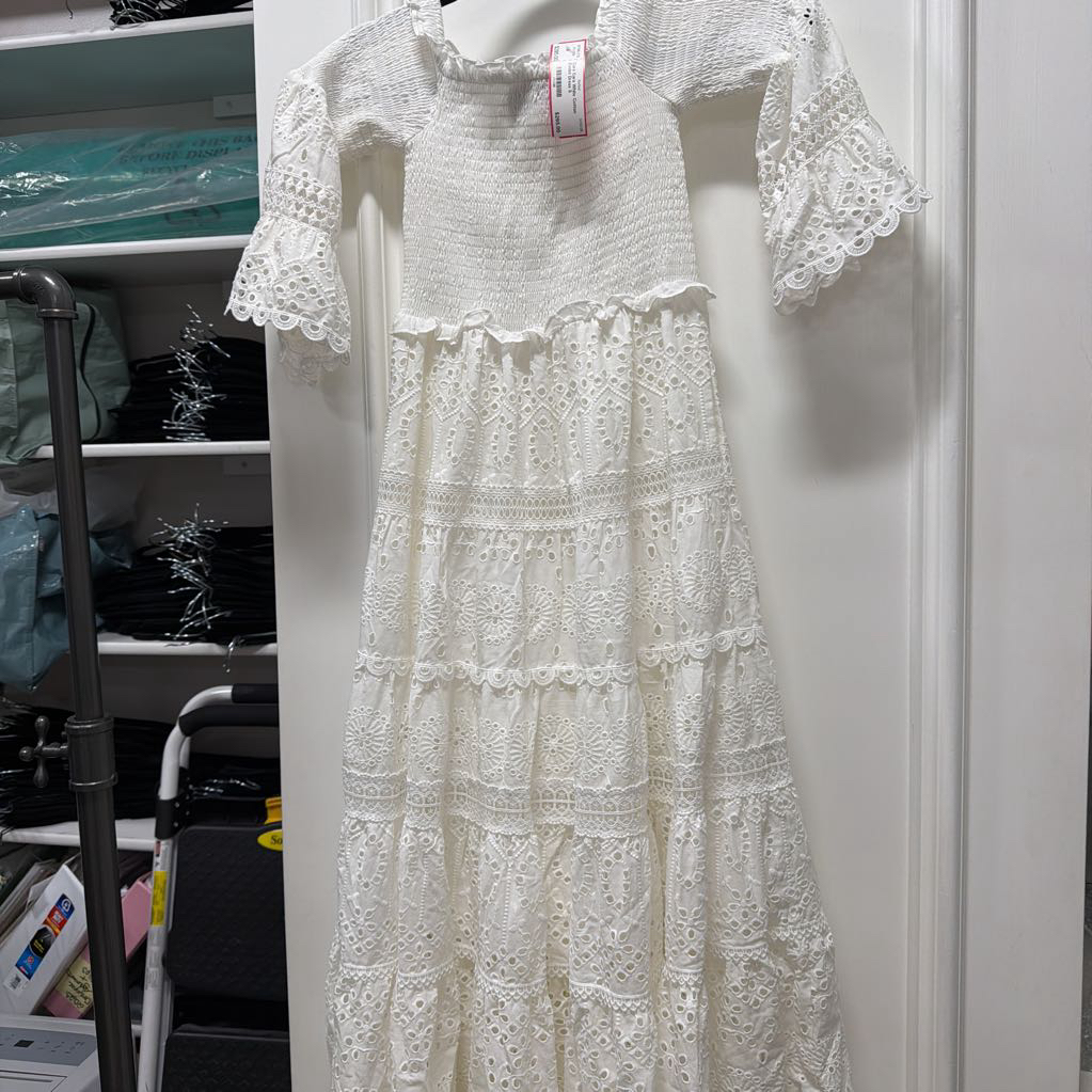 White Cotton Eyelet Dress