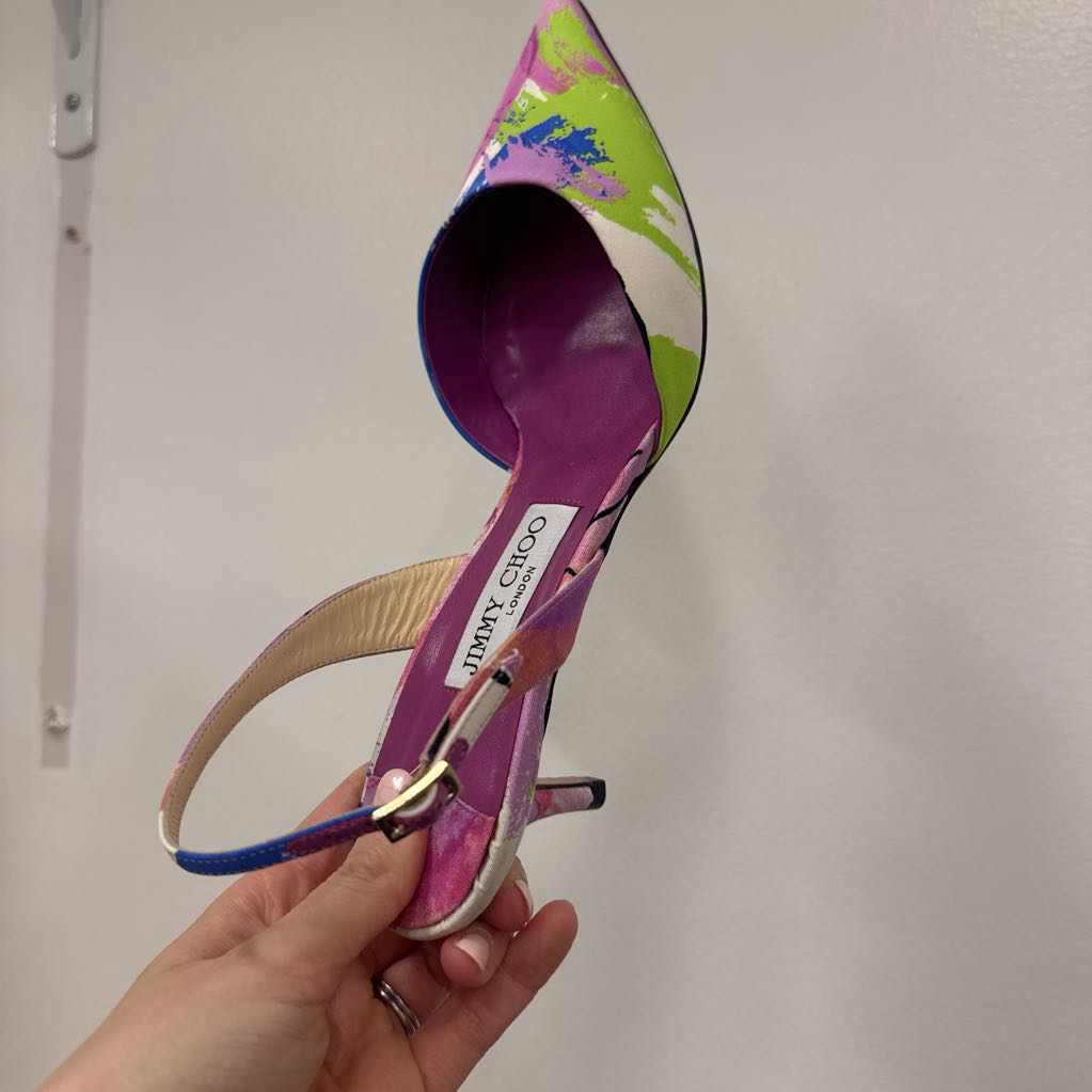 Purple/Green Slingback Heels