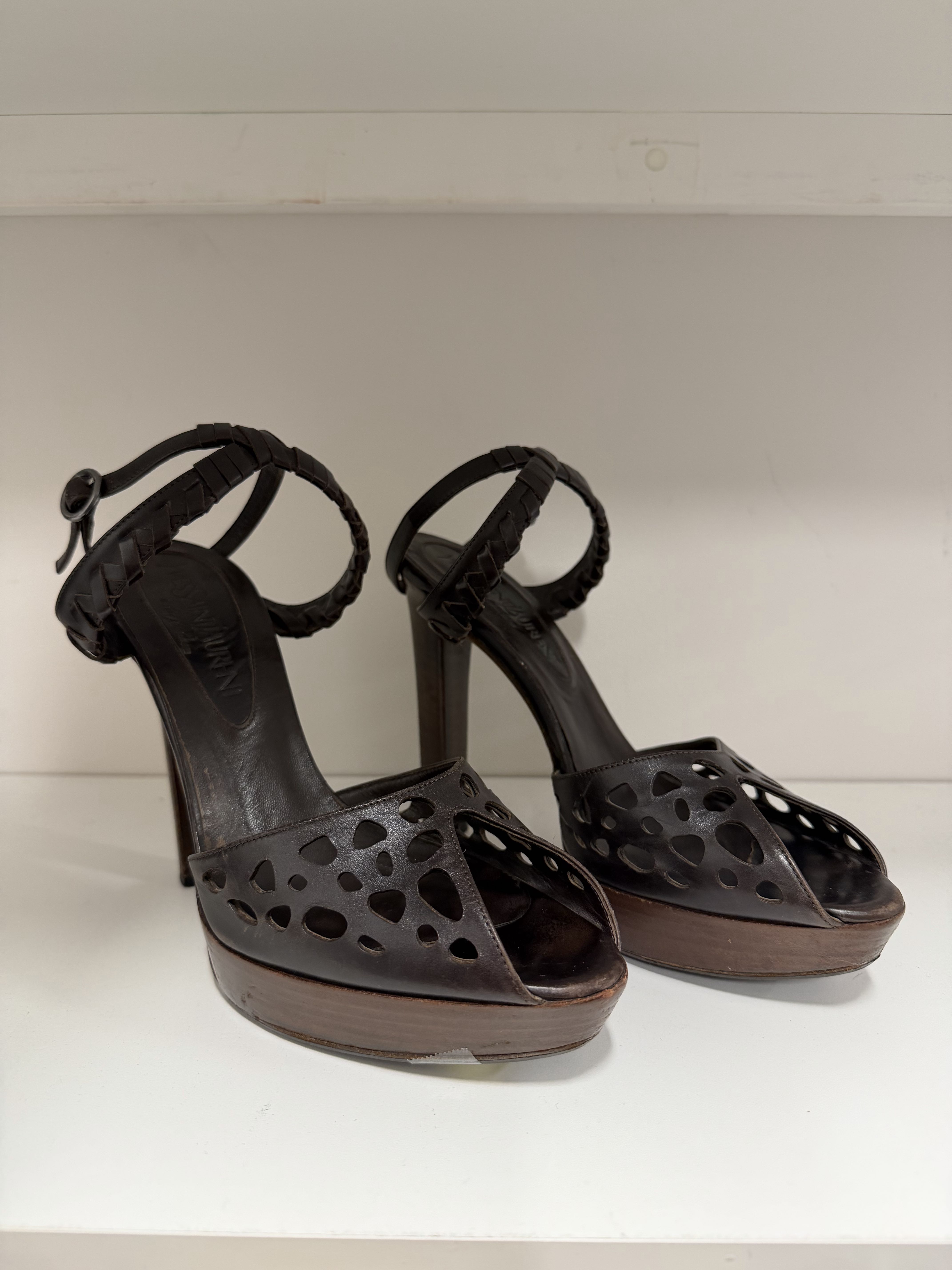 2005 Brown Leather Platform Heels (Resoled)