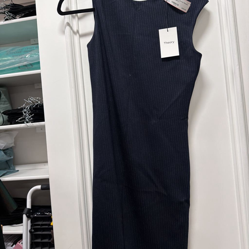 Navy Viscose Pinstripe Dress (NWT)