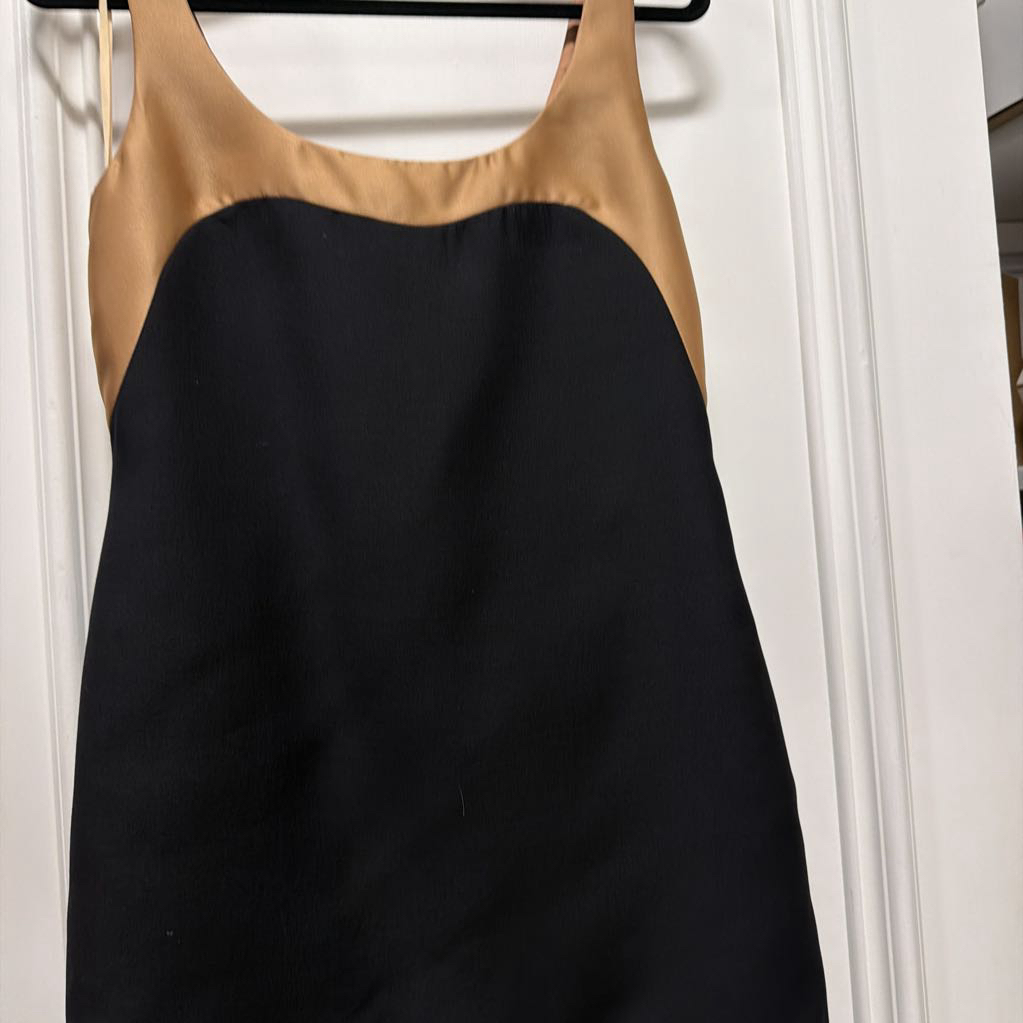Black/Copper Silk/Poly Dress (NWT)