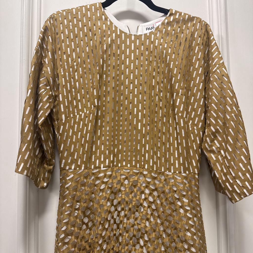 Brown/White Cutout Dress