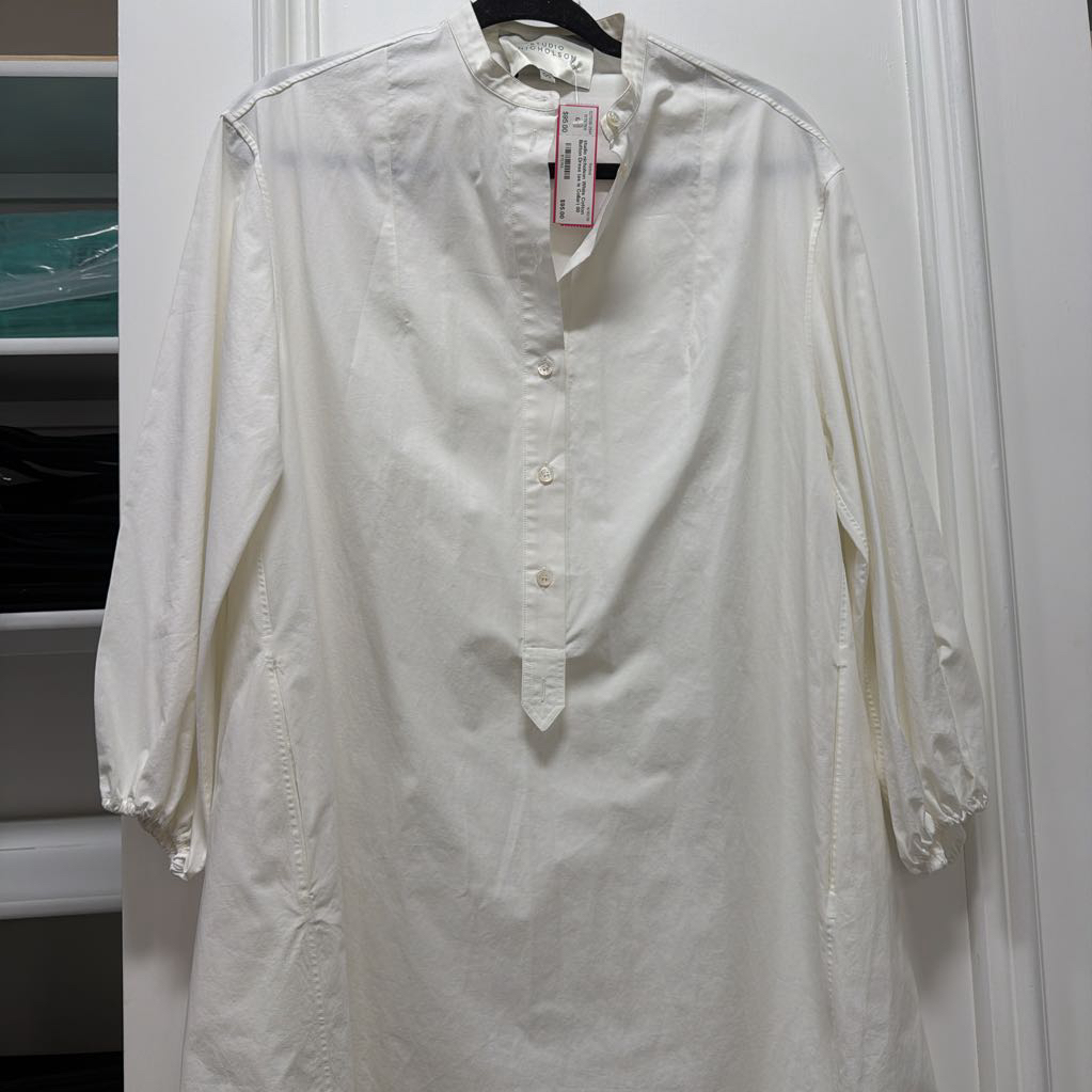White Cotton Button Dress (as is Collar)