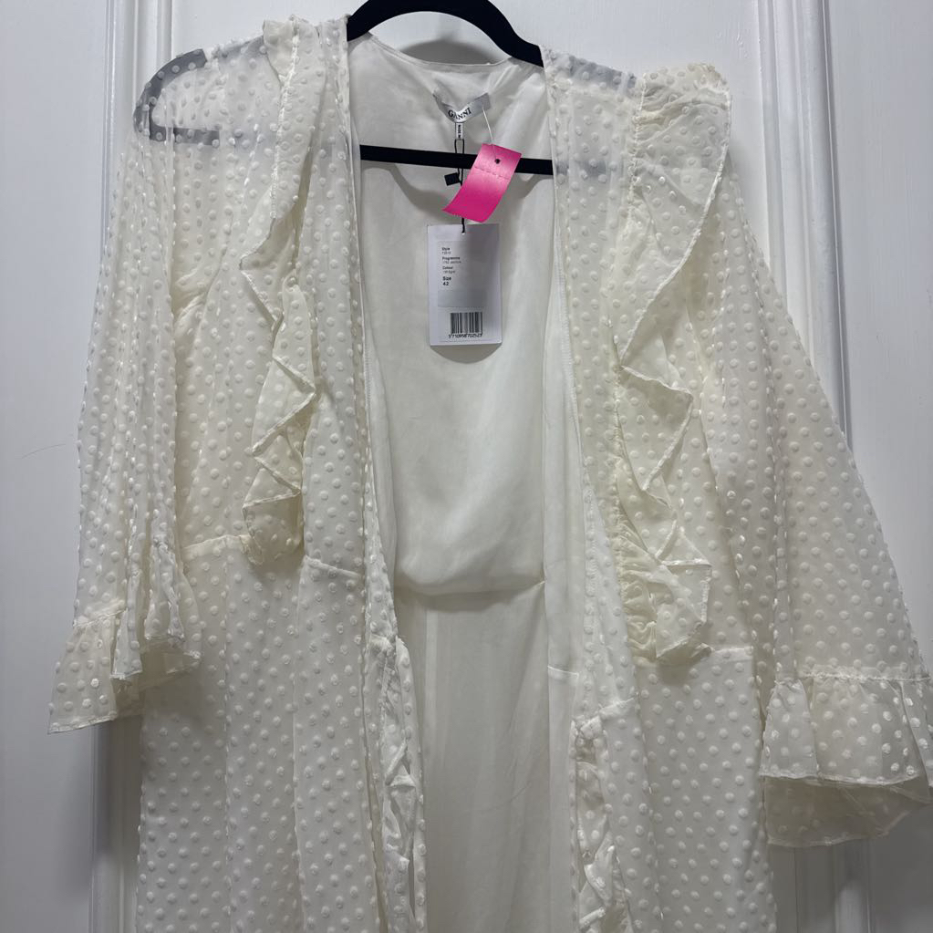 White Poly Polkadot Dress (NWT)