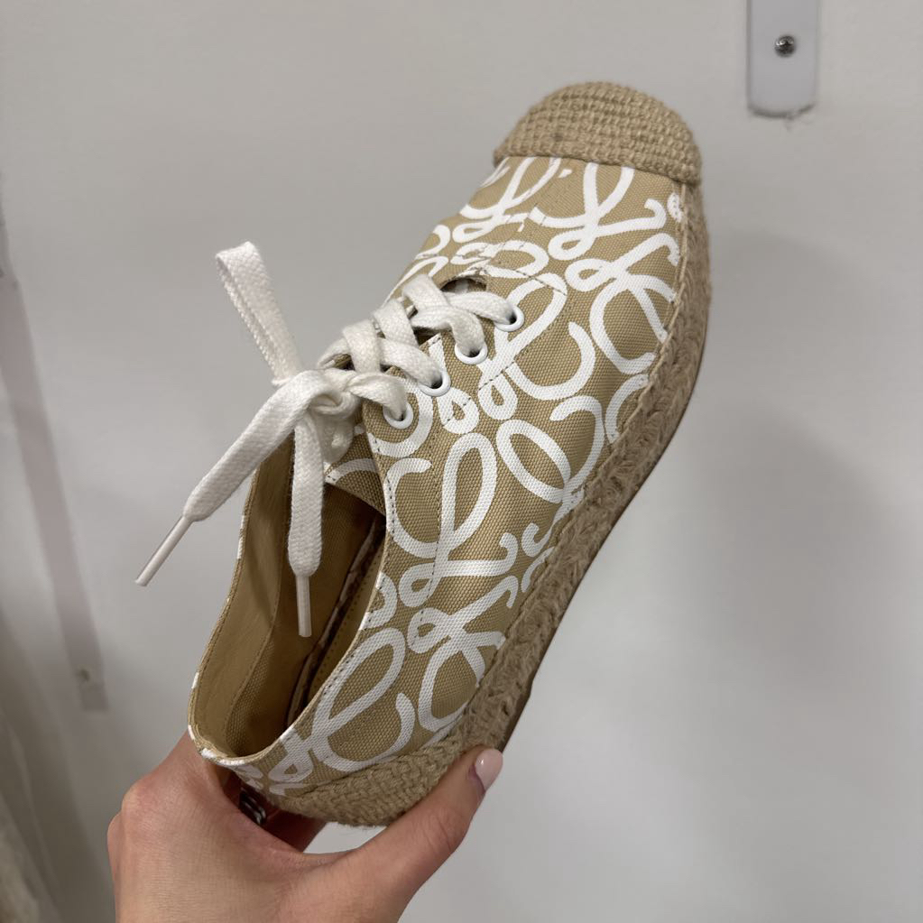 Beige Canvas Espadrille Sneakers