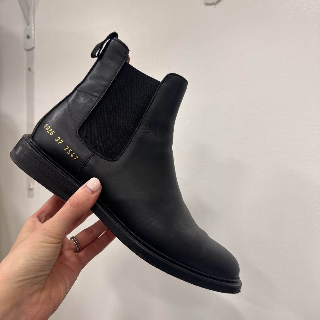Black Leather Chelsea Boots