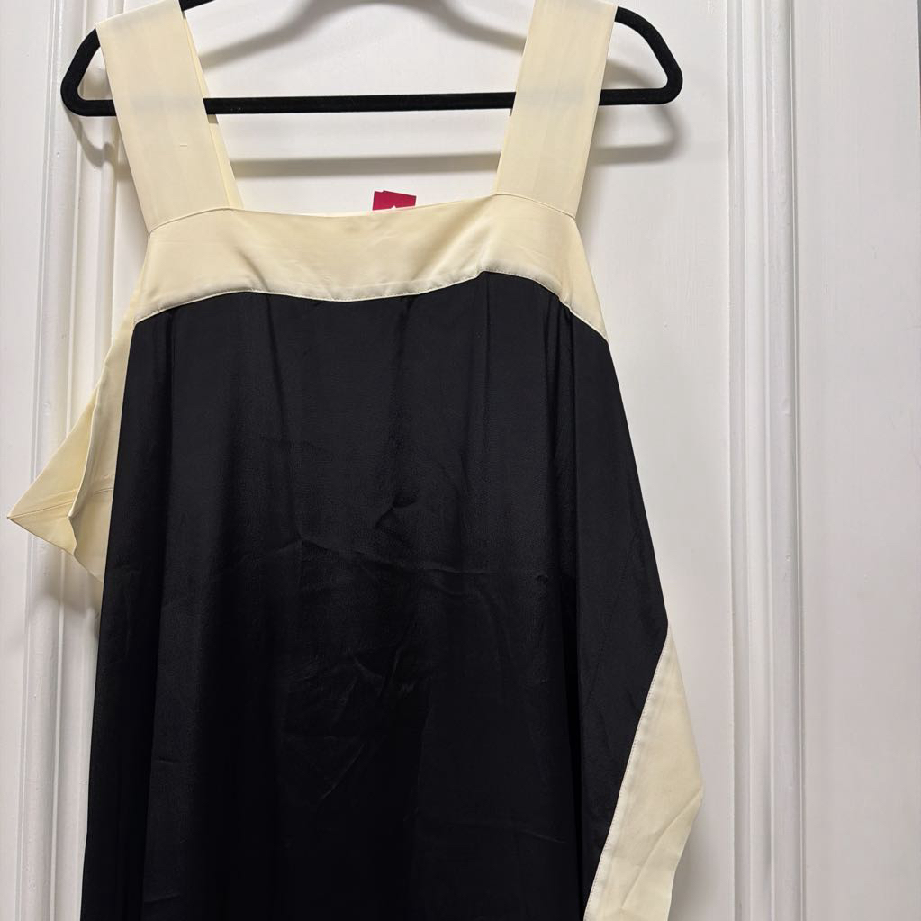 Black/White Viscose/Silk Dress