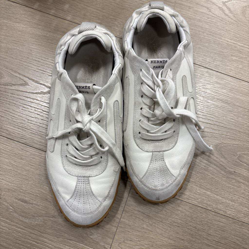 Gray/White Suede/Goatskin Sneaker