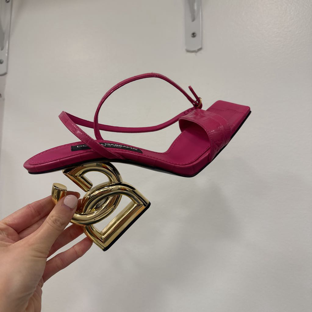 Pink Croc Embossed DG Heels