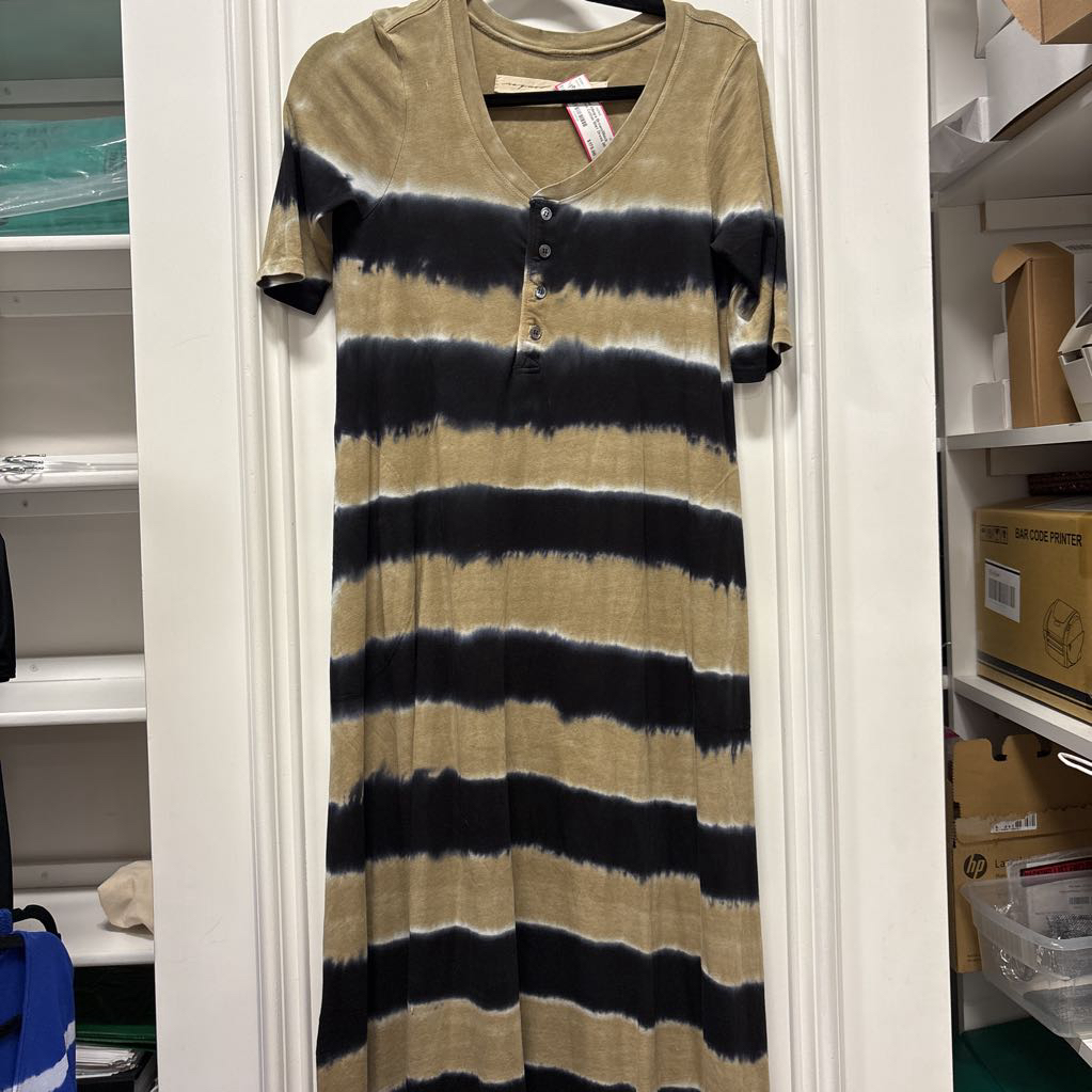 Brown/Black Tie Dye Cotton Shirt Dress