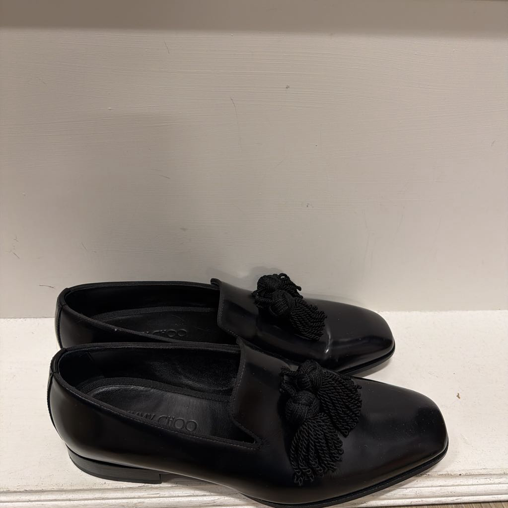 Black Patent Leather Tassel Loafer, 9/42