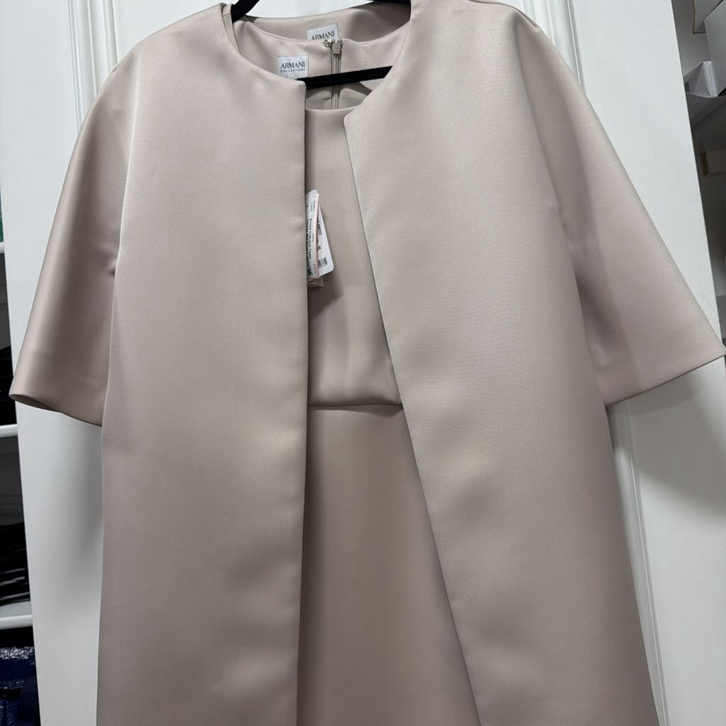Taupe Viscose Midi Dress + Jacket (NWT), 10