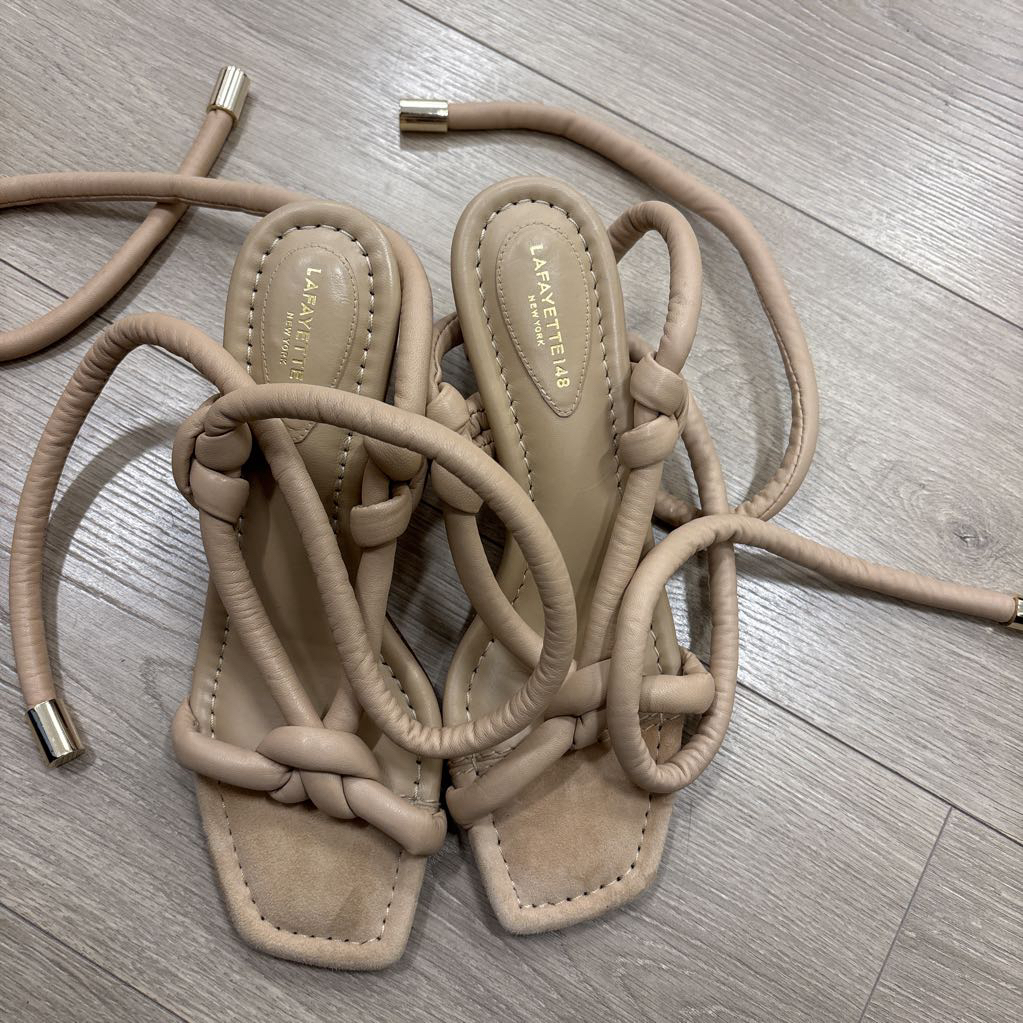 Tan Leather Strappy Heeled Sandal (NEW)