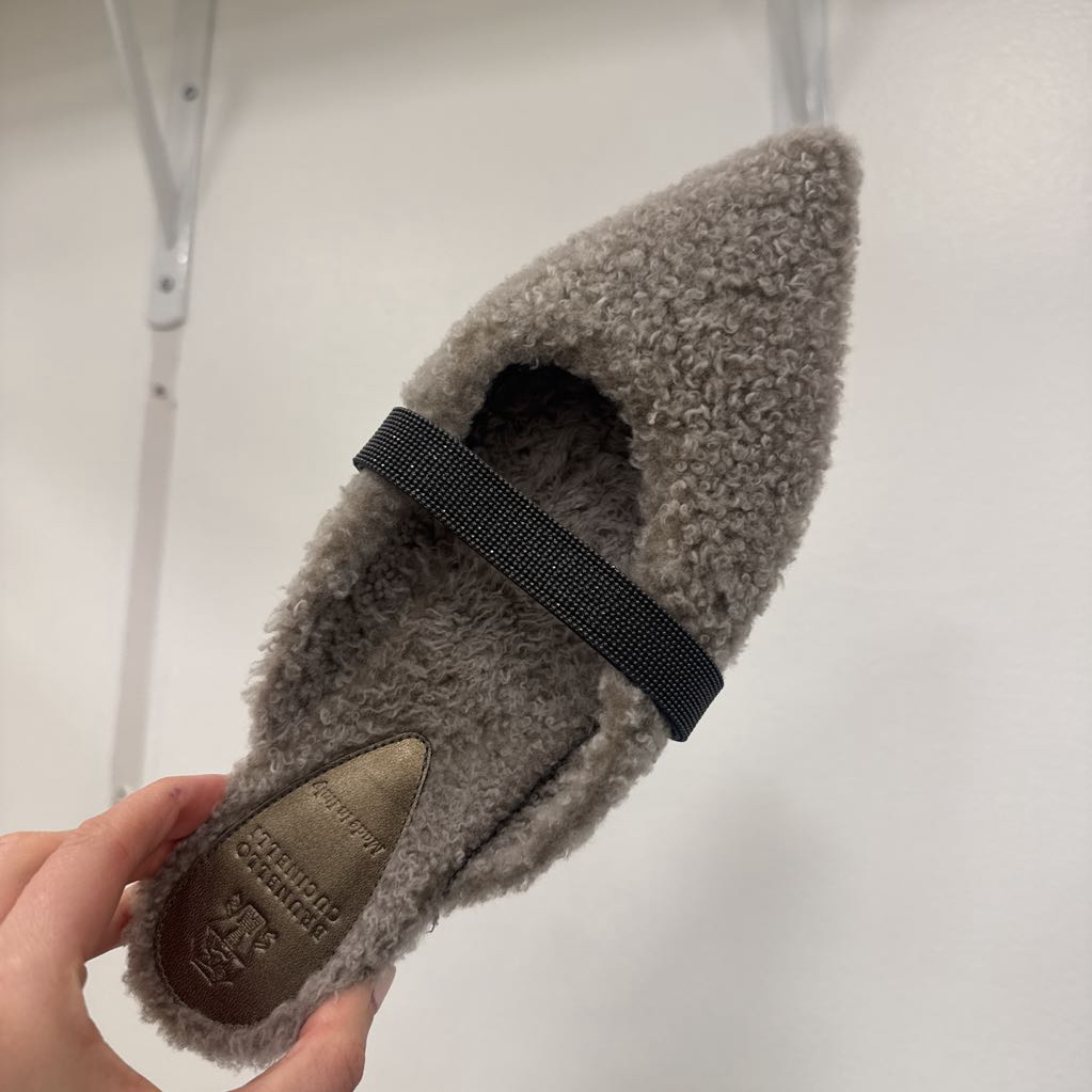 Gray Shearling Mules (est 1300)
