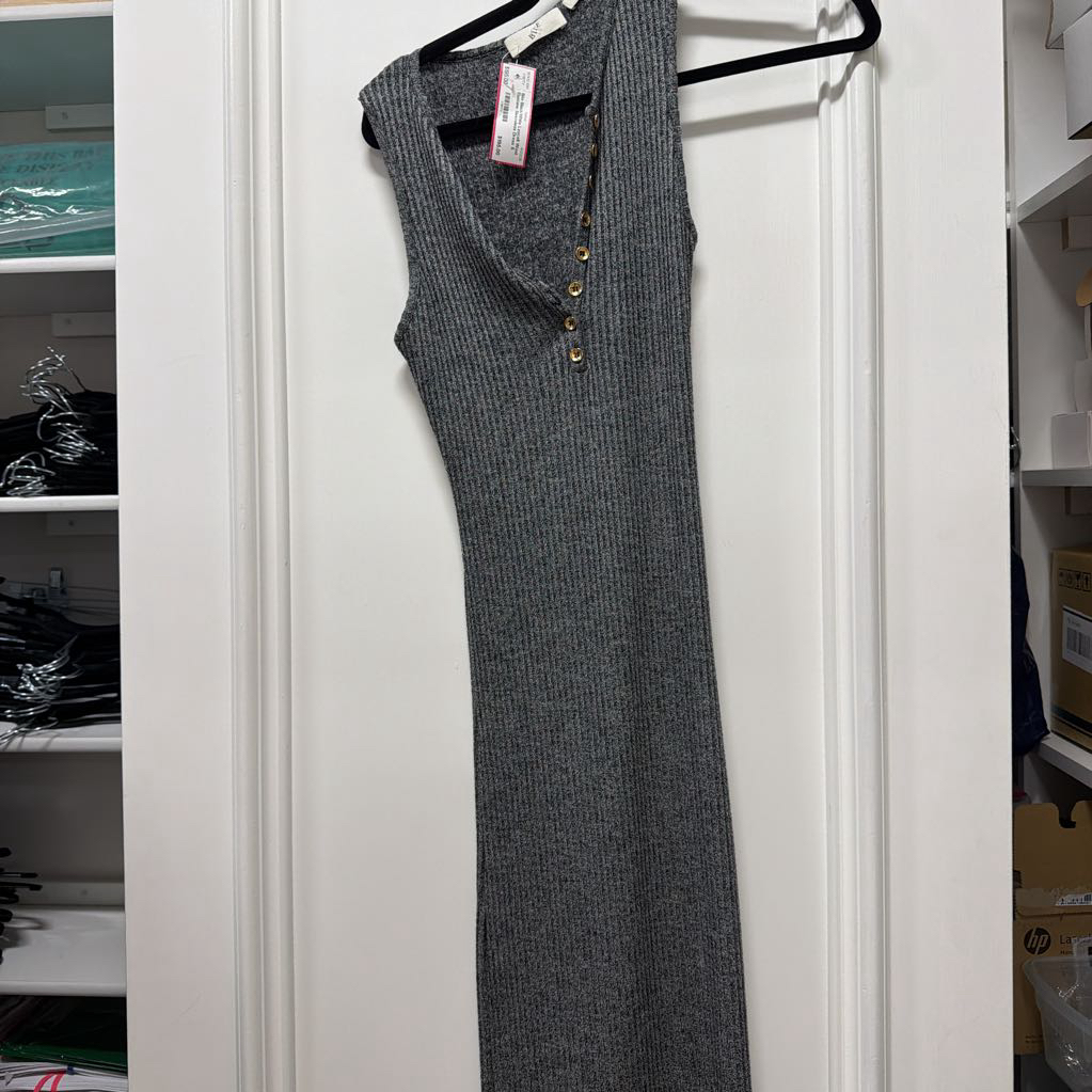 Black/White Lyocell Wool Elastane Sleeveless Dress