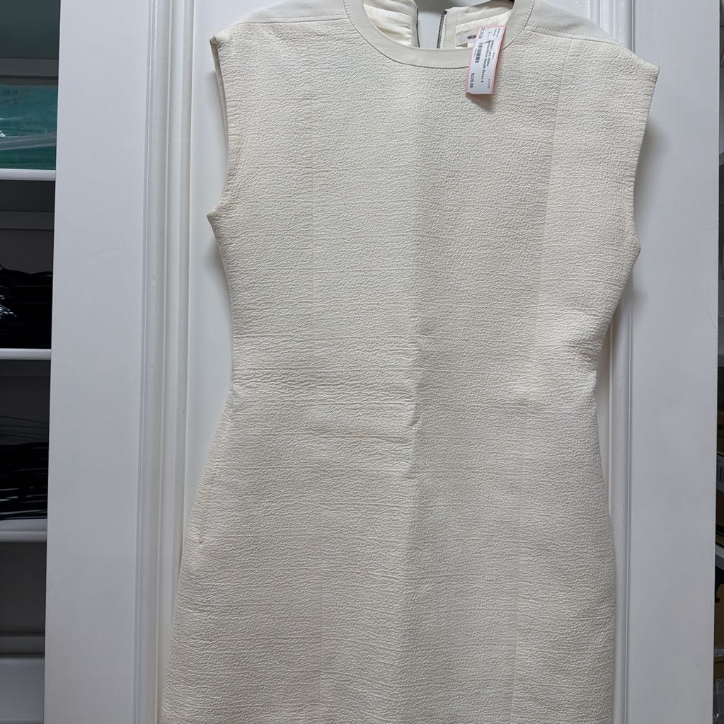 White Cotton/Wool Sheath Dress