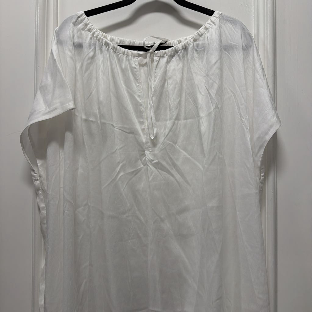 White Cotton/Lyocell Beach Cover Up