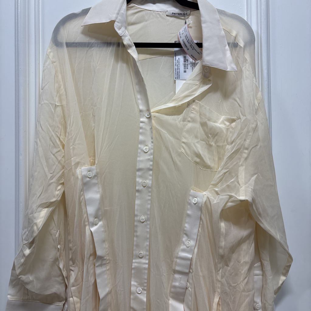 Cream Pleated Shirt Dress (NWT 1515)