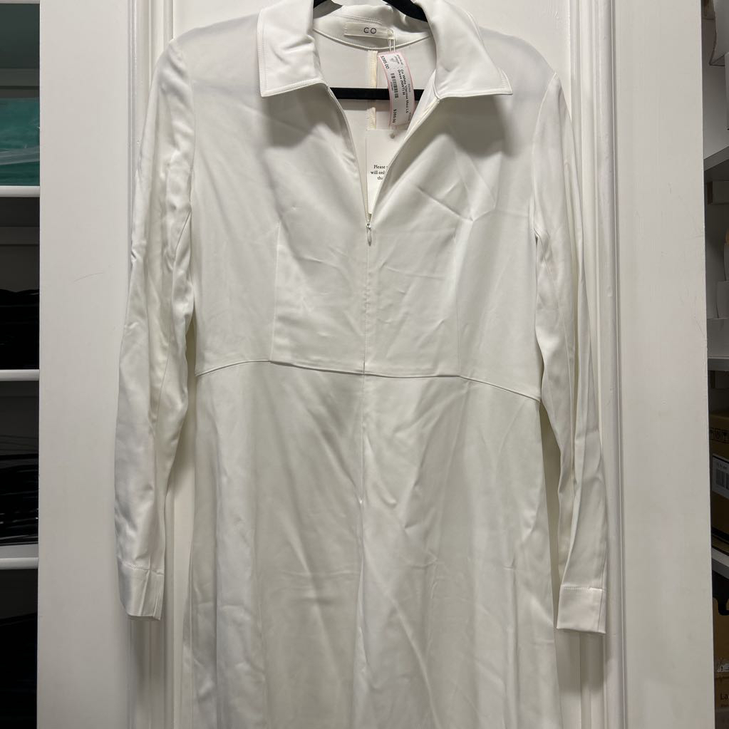 White Viscose Maxi LS Dress (NWT)