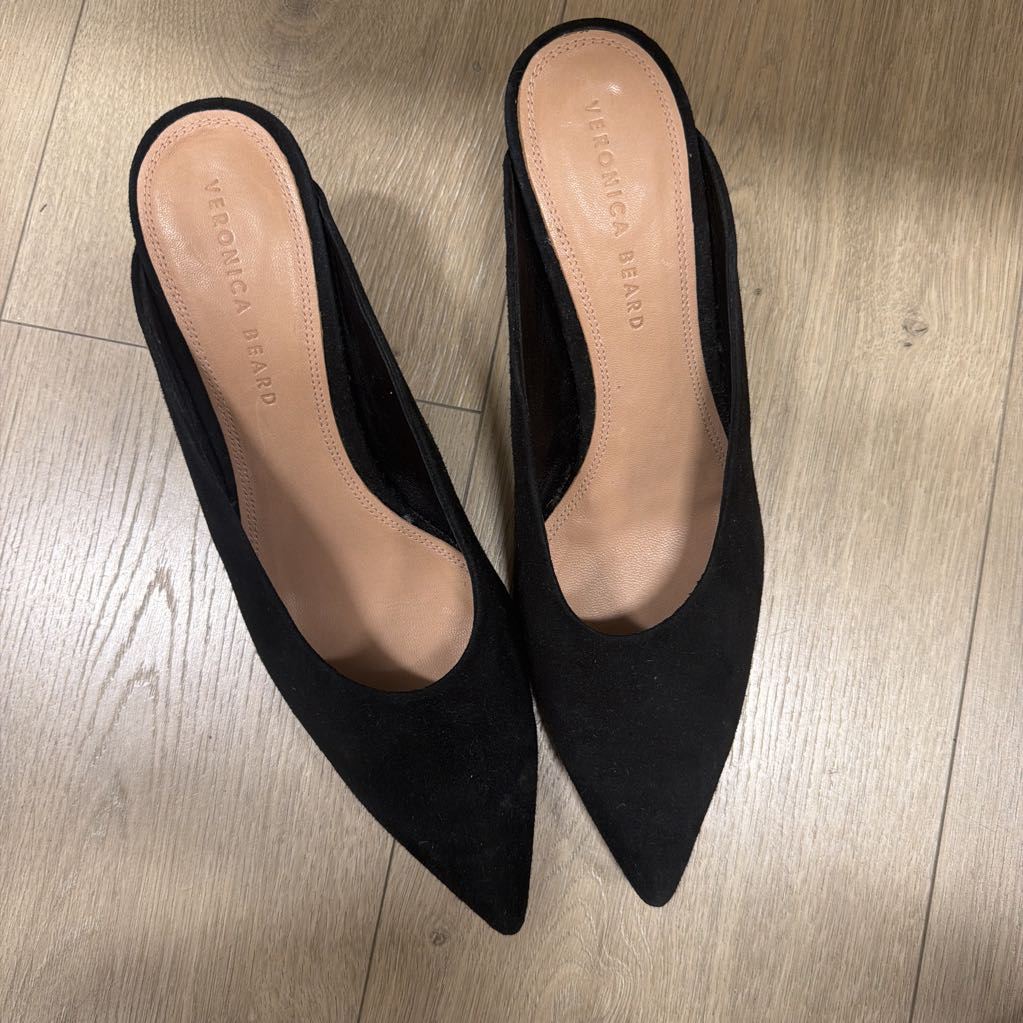 Black Suede Mules, 11