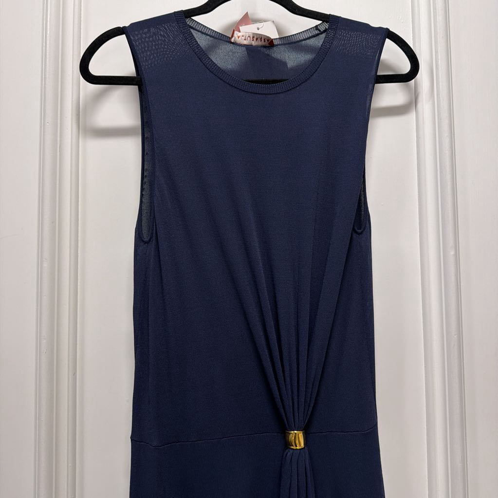 Navy Viscose Gold Detail Maxi Dress (NWT)