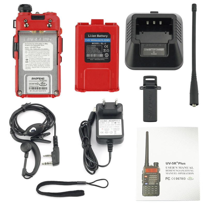 Rot Baofeng Uv 5r Plus Qualette 136 174 420 520 Mhz Pmr Radio Funkgerat Ebay