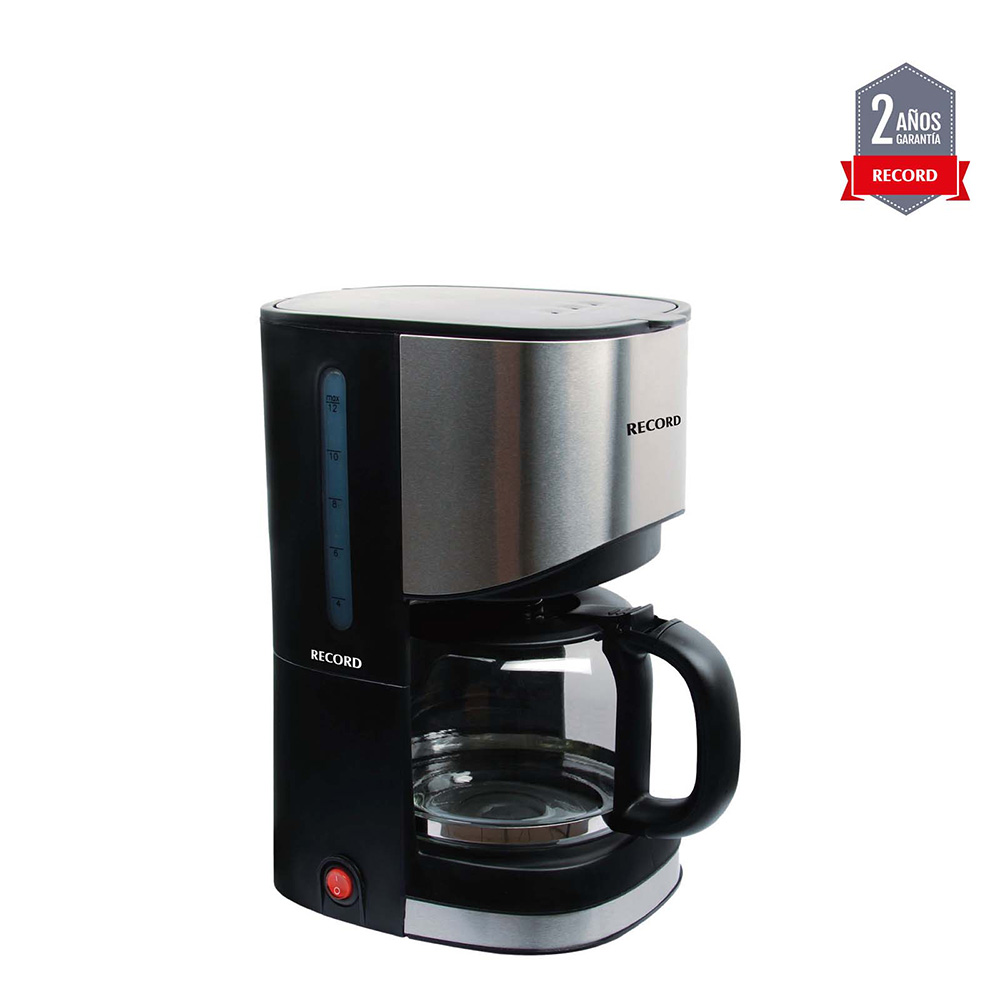 Ripley - CAFETERA RECORD INOX 12 TAZAS ANTIGOTEO NEGRO