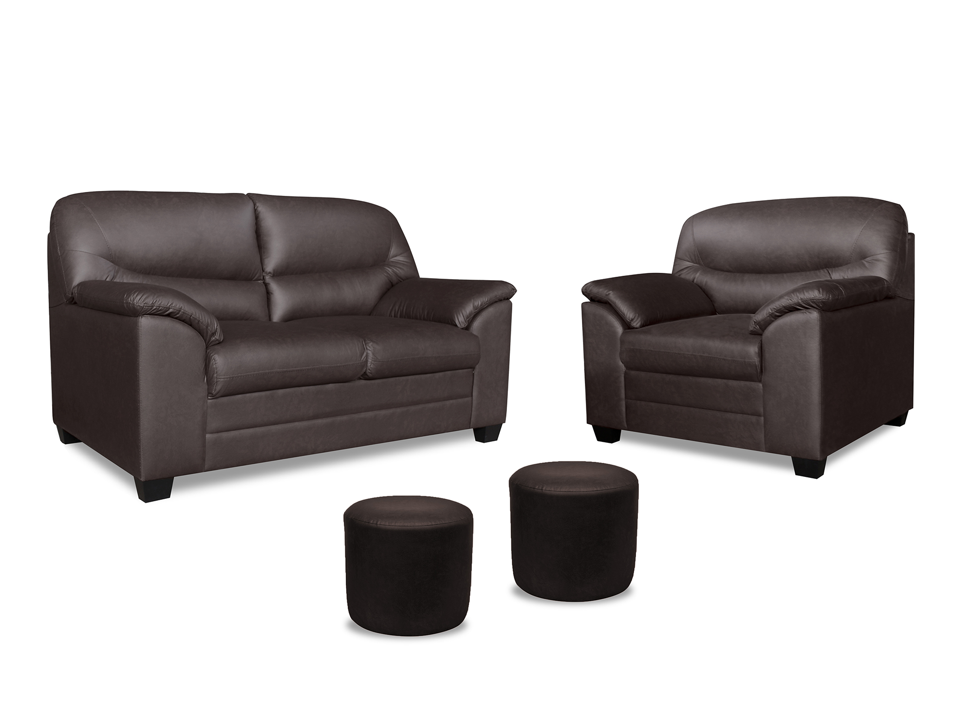 Ripley JUEGO DE SALA CASABELLA LAURETT 21 + 2 PUFF MARRON