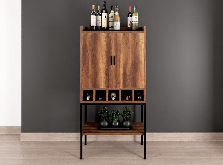Ripley - OSOM! MUEBLES + MINIBAR + INDUSTRY / COLOR CARAMELO Y NEGRO