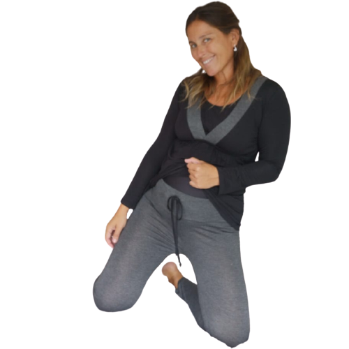 Ripley - PIJAMA MATERNAL Y LACTANCIA ALICIA NEGRO