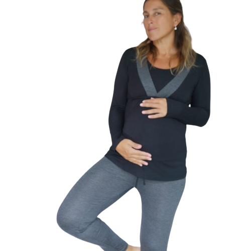 Ripley - PIJAMA MATERNAL Y LACTANCIA ALICIA NEGRO