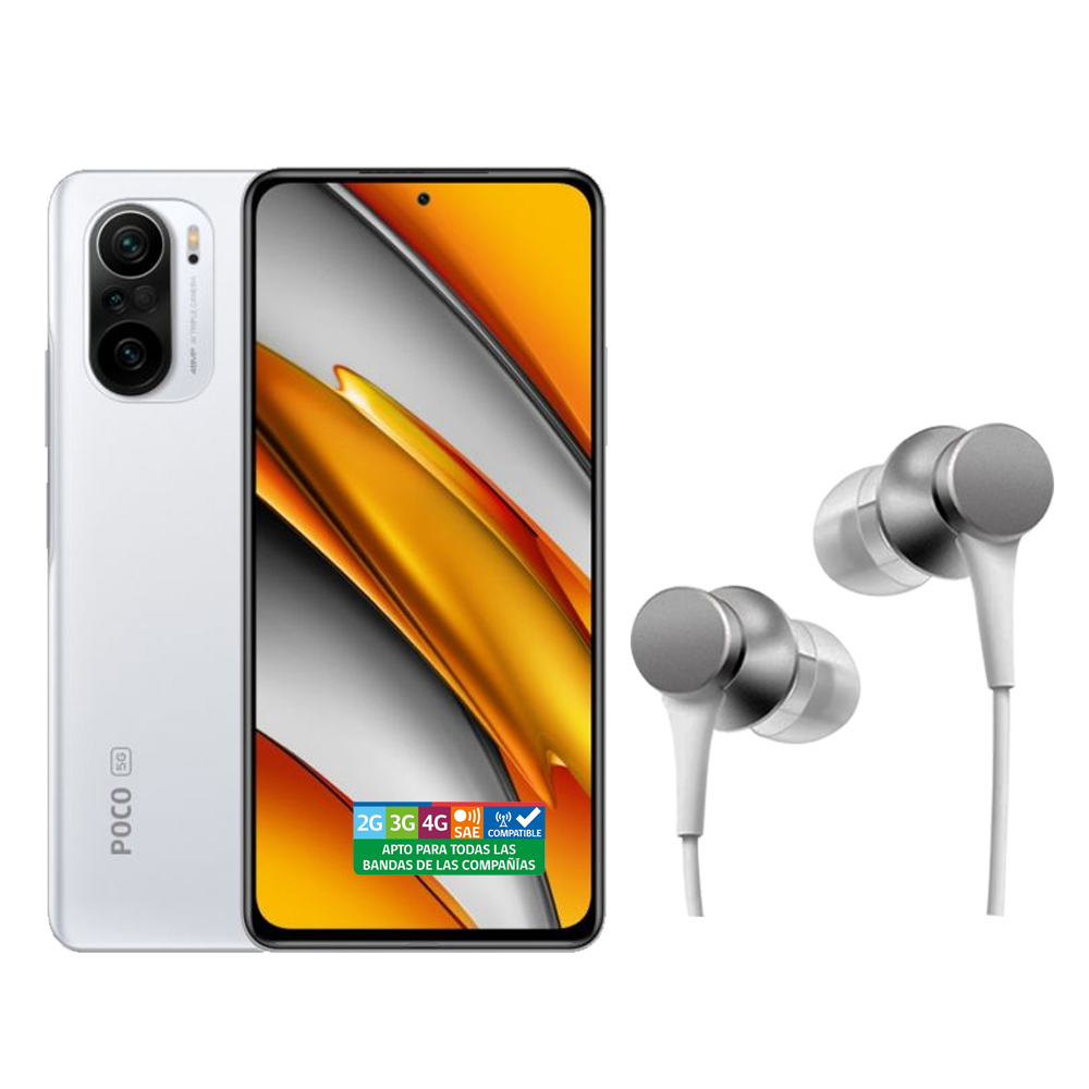 Ripley - XIAOMI POCO F3 128GB / 6GB - 5G + CARCASA + MI HEADPHONES PLATA