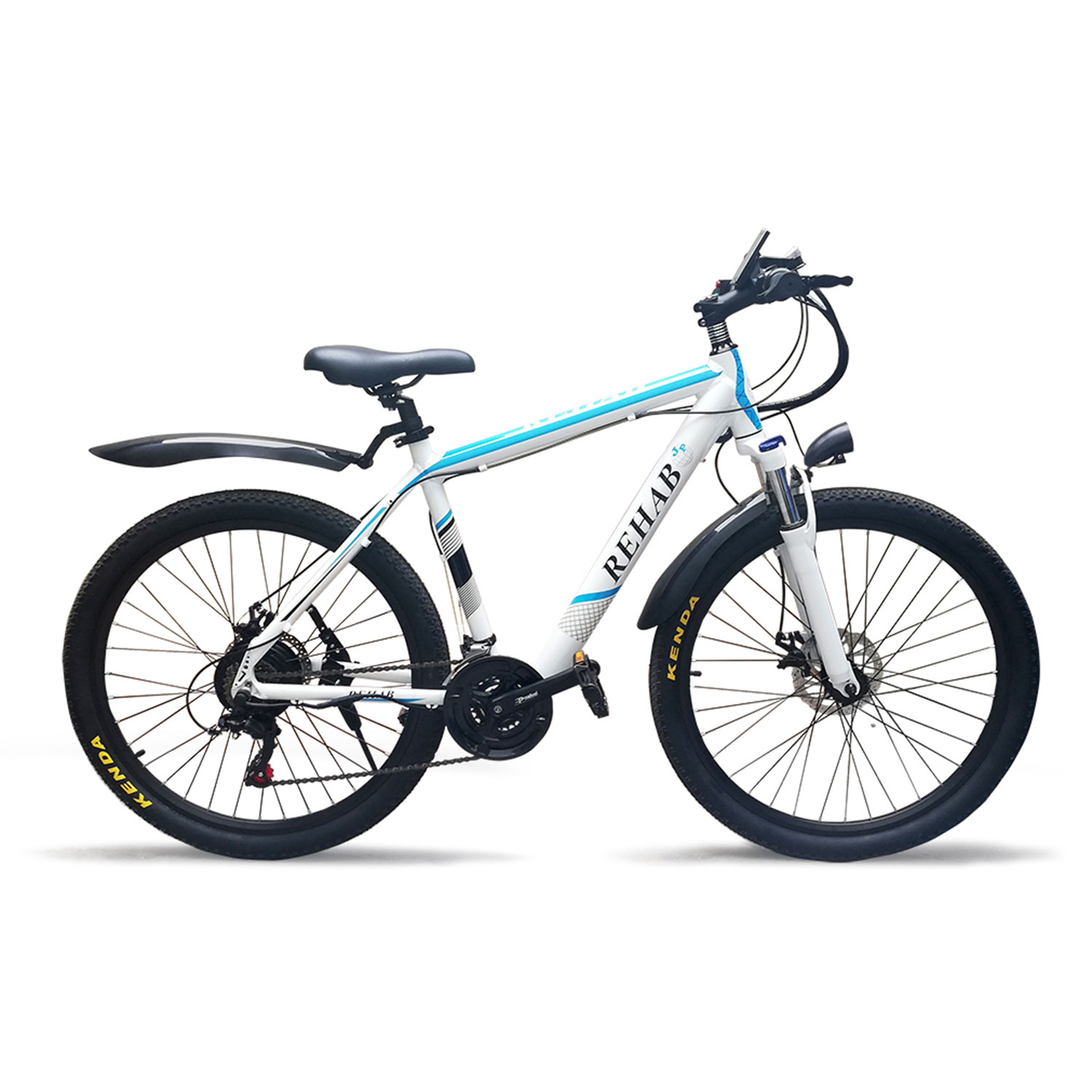 Ripley - BICICLETA ELÉCTRICA DE ALUMINIO - MODELO YK-EB200 - COLOR BLANCO  AZUL