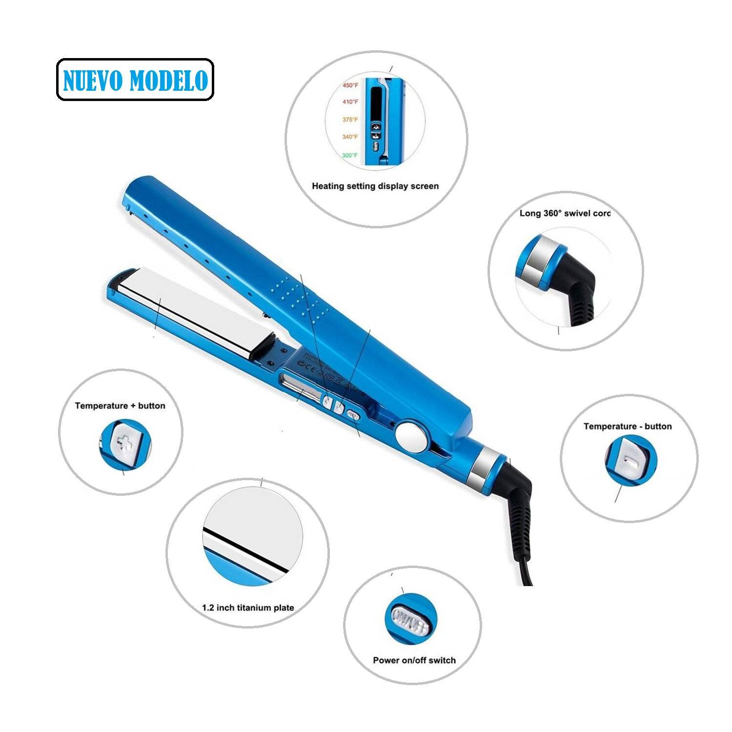 Ripley - PLANCHA NANO TITANIUM CABELLO PROFESIONAL 450F