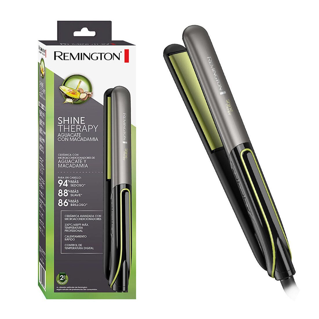 Ripley - REMINGTON PLANCHA ALISADOR DE CABELLO SHINE THERAPY PALTA  S12A(220)A