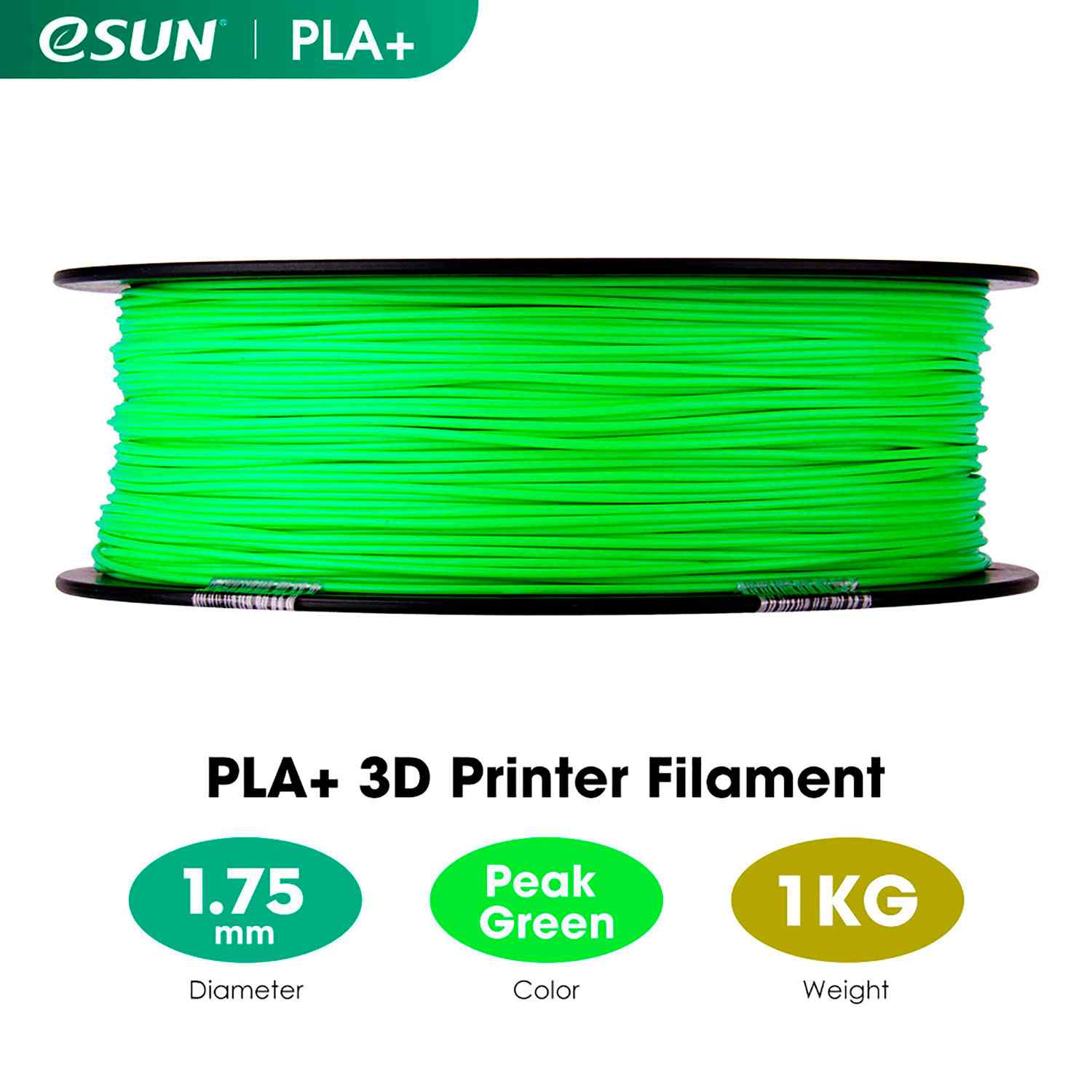 Ripley - FILAMENTO IMPRESORA 3D PLA+ 1.75MM 1KG ESUN VERDE CLARO