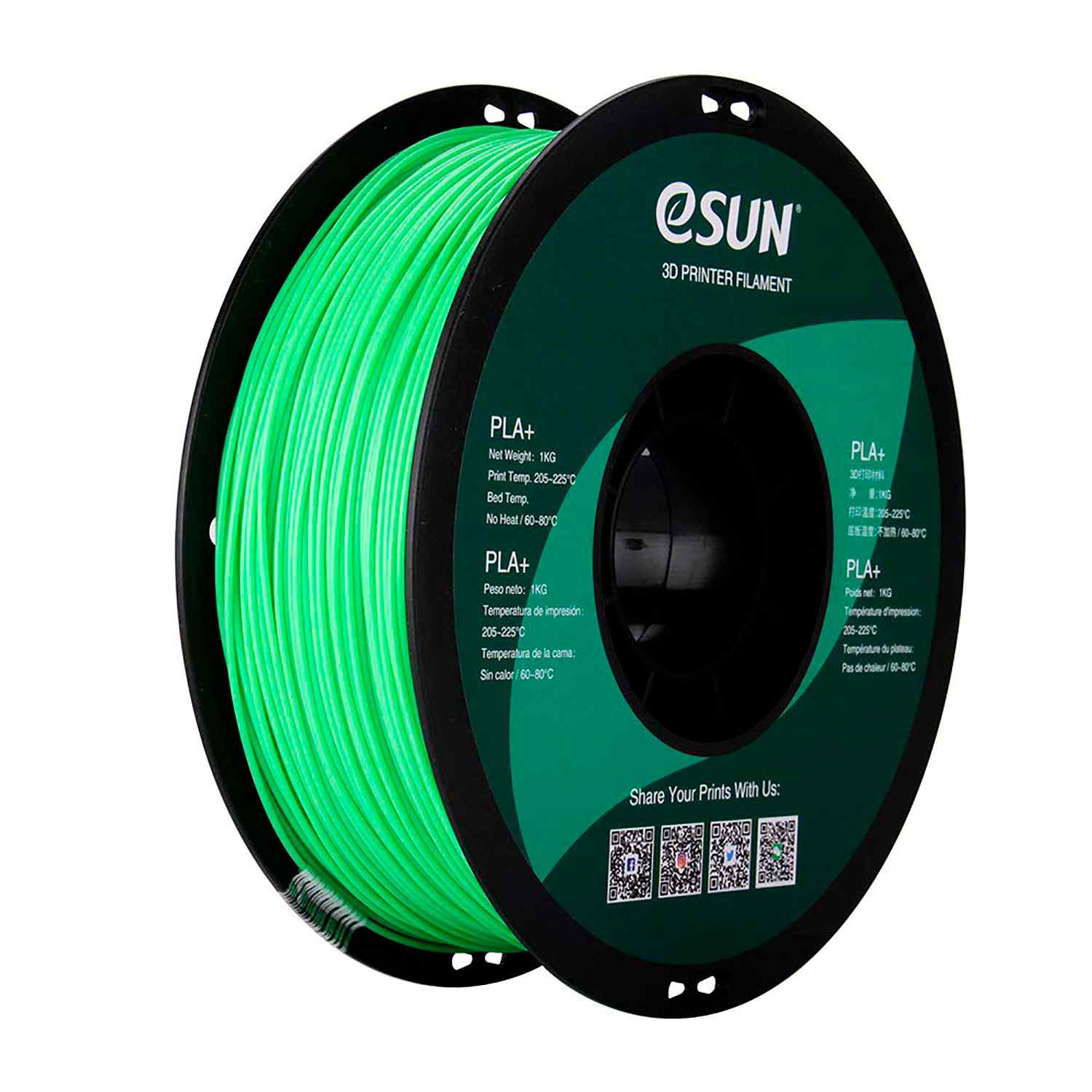 Ripley - FILAMENTO IMPRESORA 3D PLA+ 1.75MM 1KG ESUN VERDE CLARO