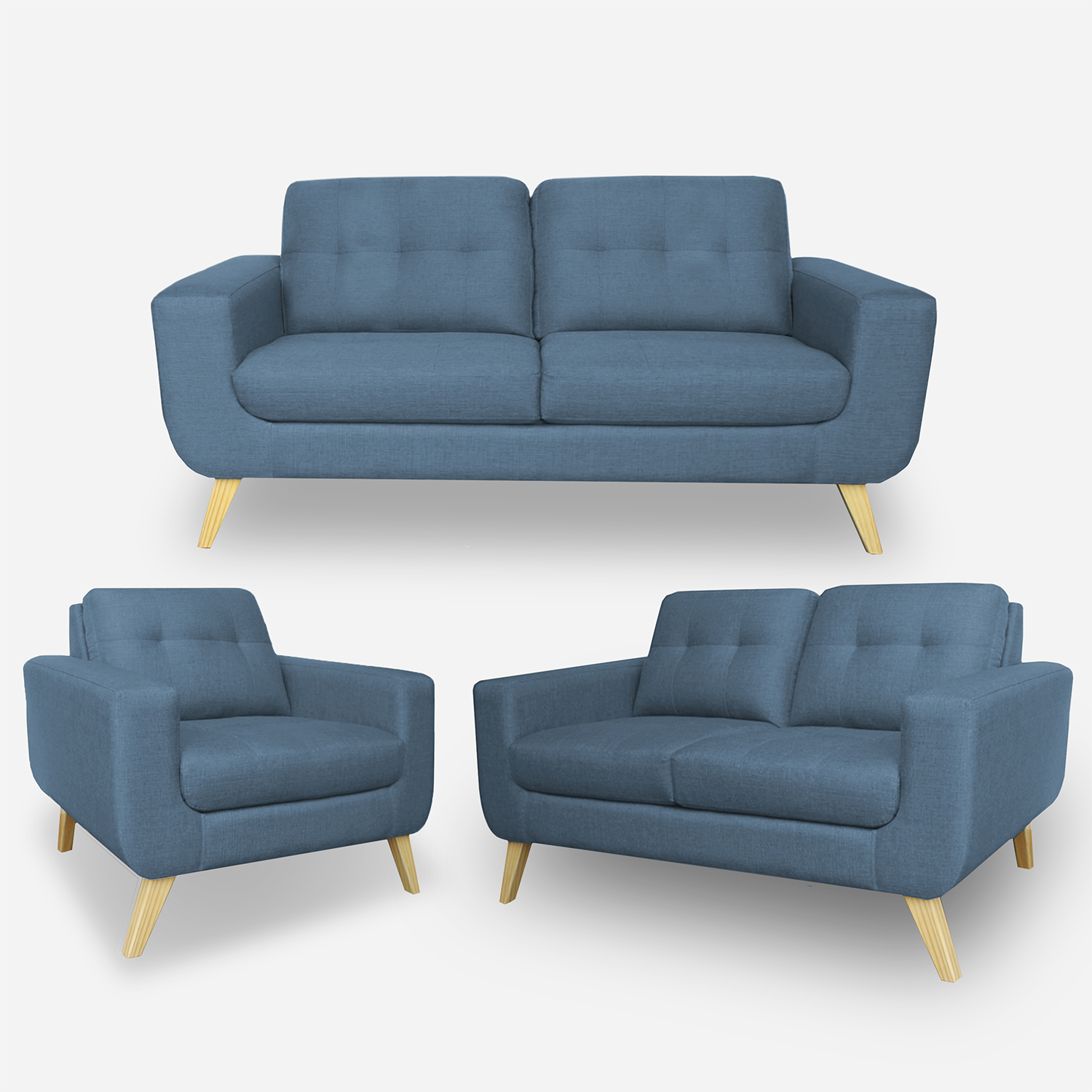 Ripley JUEGO DE SALA CASABELLA RAYFER 321 AZUL ACERO