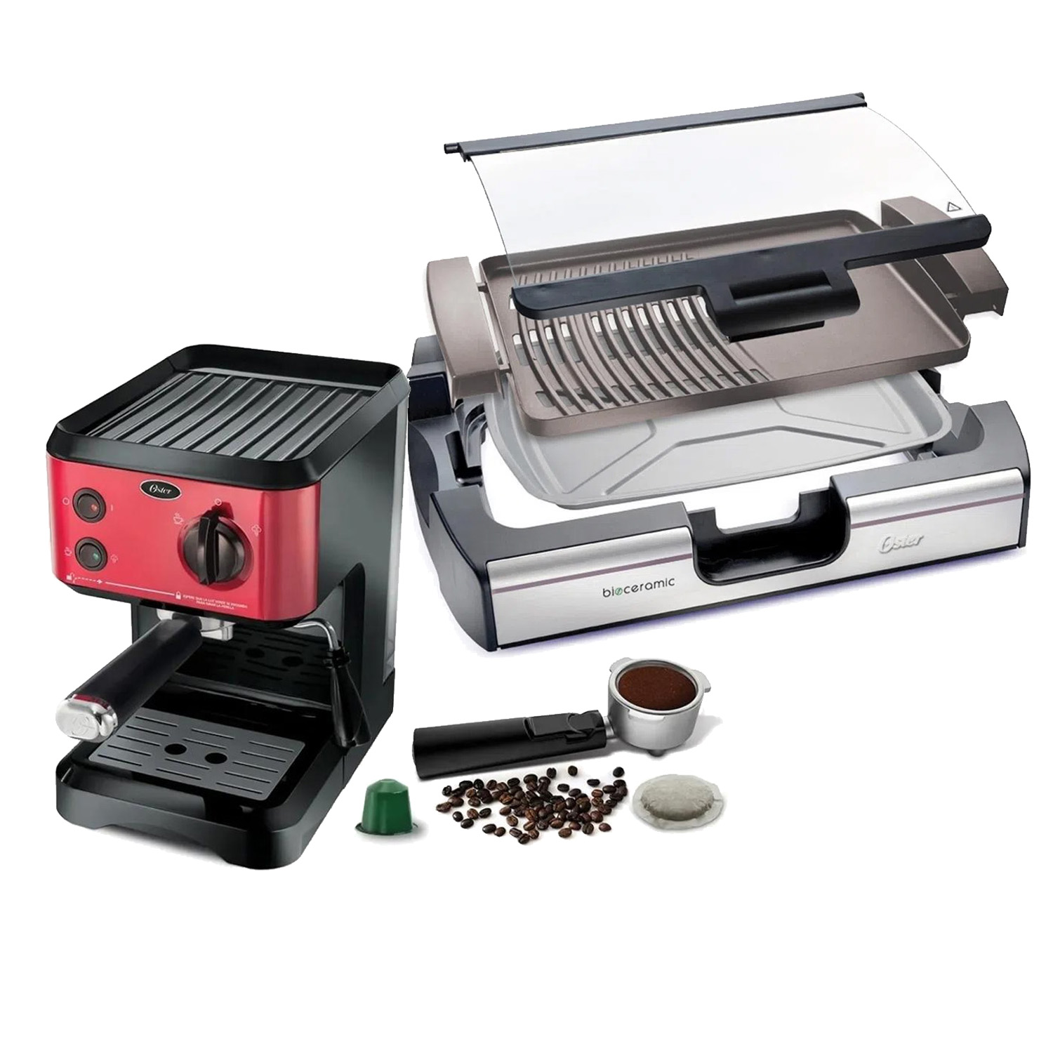 Ripley - OSTER COMBO PARRILLA CKSTGR3006+CAFETERA EXPRESSO CAPPUCCINO  BVSTECMP65R