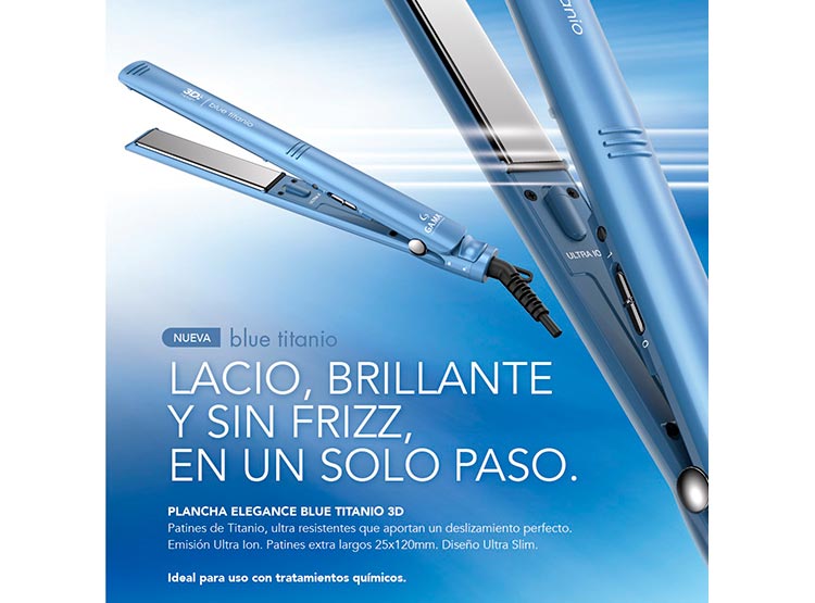 Ripley - PLANCHA ALISADORA PROFESIONAL GAMA 3D BLUE TITANIO IDEAL PARA USO  CON TRATAMIENTO QUIMICO