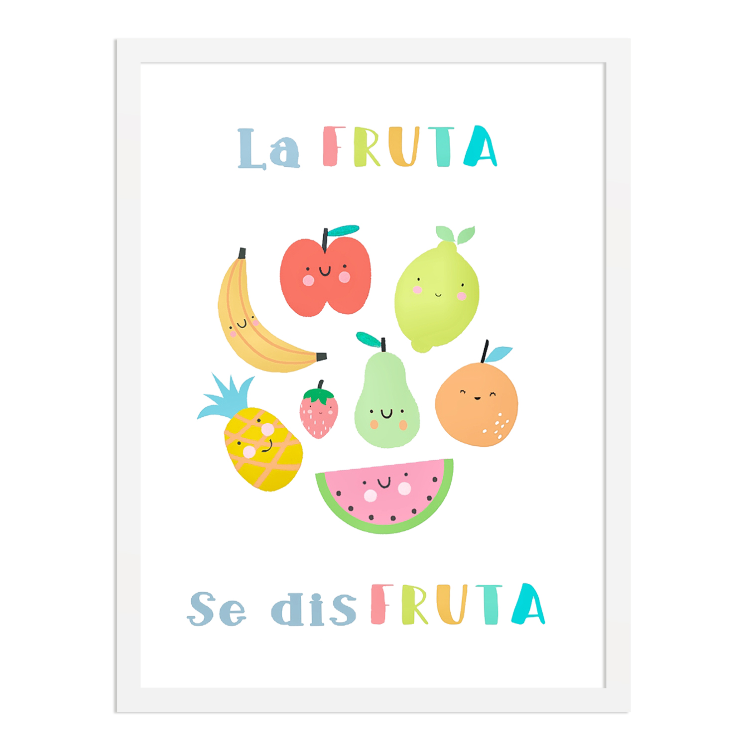 Ripley CUADRO INFANTIL 30X40 FRASE 'LA FRUTA SE DISFRUTA'