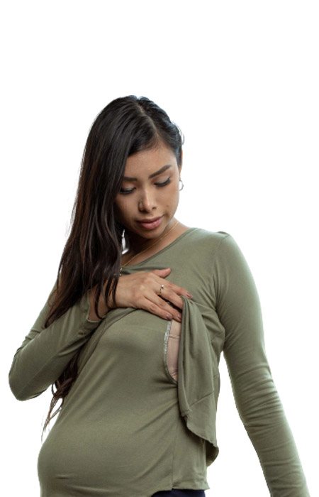 Ripley - POLO DE LACTANCIA MANGA LARGA VERDE - BEATRIX MATERNITY