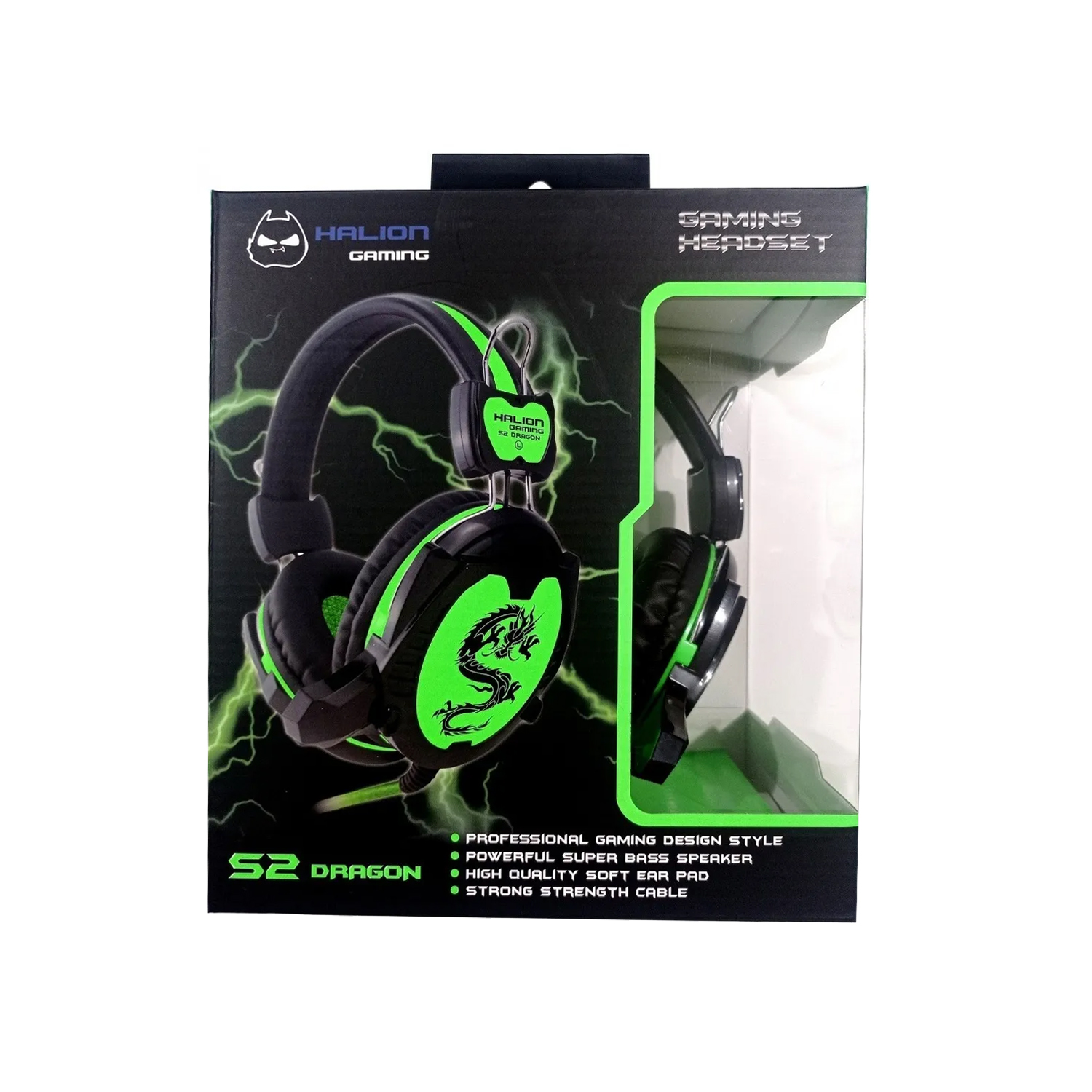 Ripley - HALION AUDIFONO S2 DRAGON PARA PC 3.5MM MICROFONO VERDE