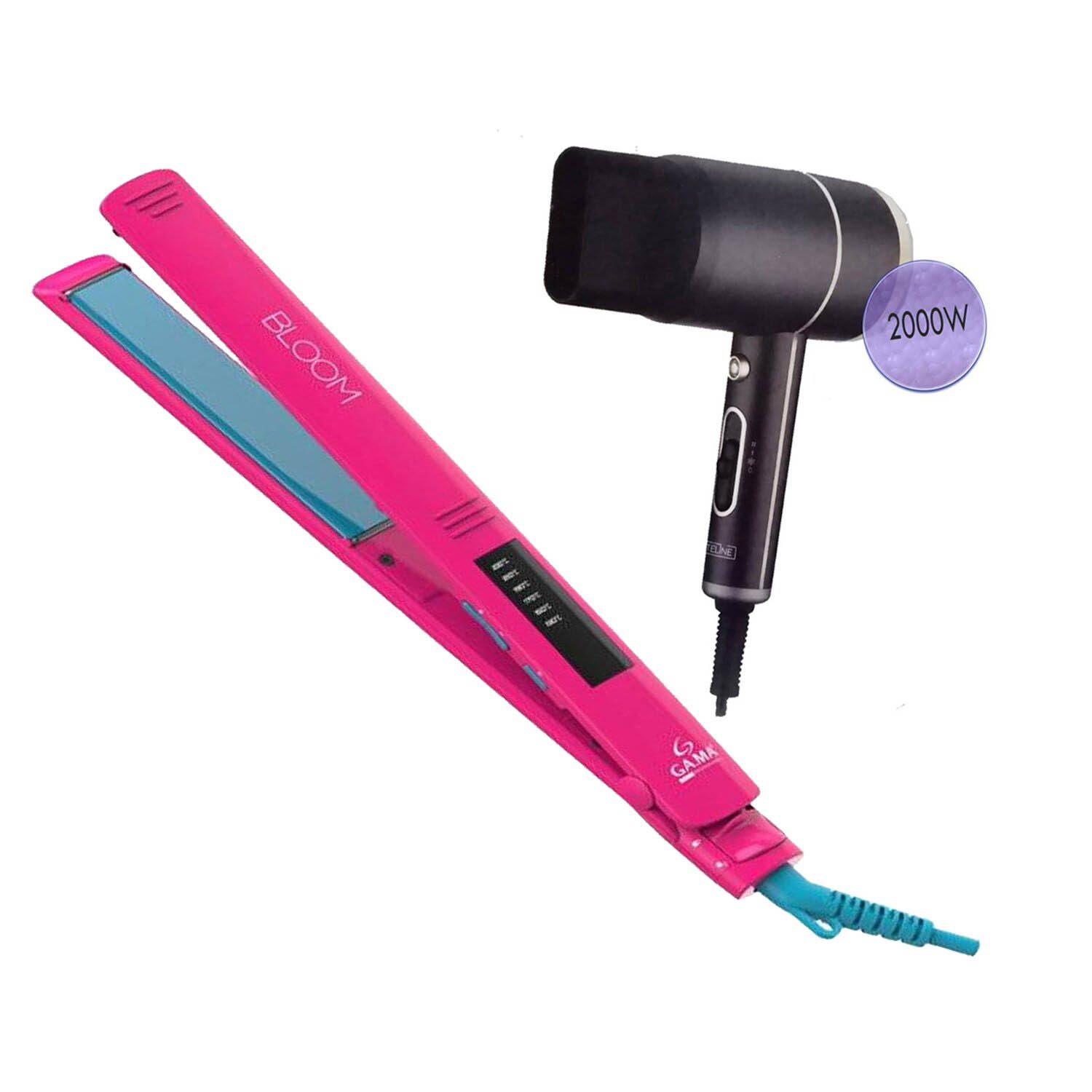 Ripley - GAMA PLANCHA ALISADOR ELEGANCE LED BLOOM+SECADORA WHITELINE