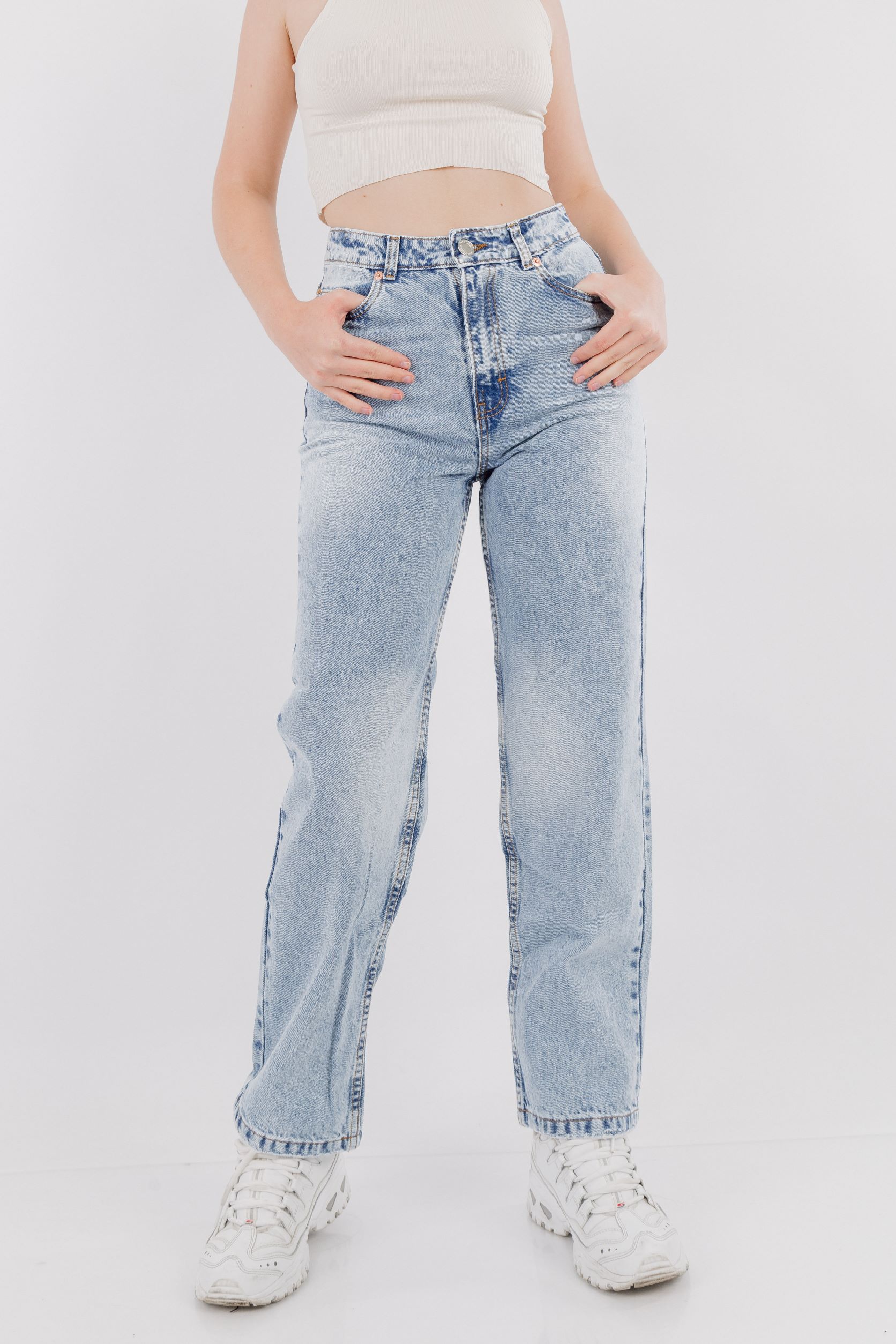 Ripley - DENIM JEAN MUJER DSHENK WIDE LEG DENIM CELESTE CLARO VINTAGE