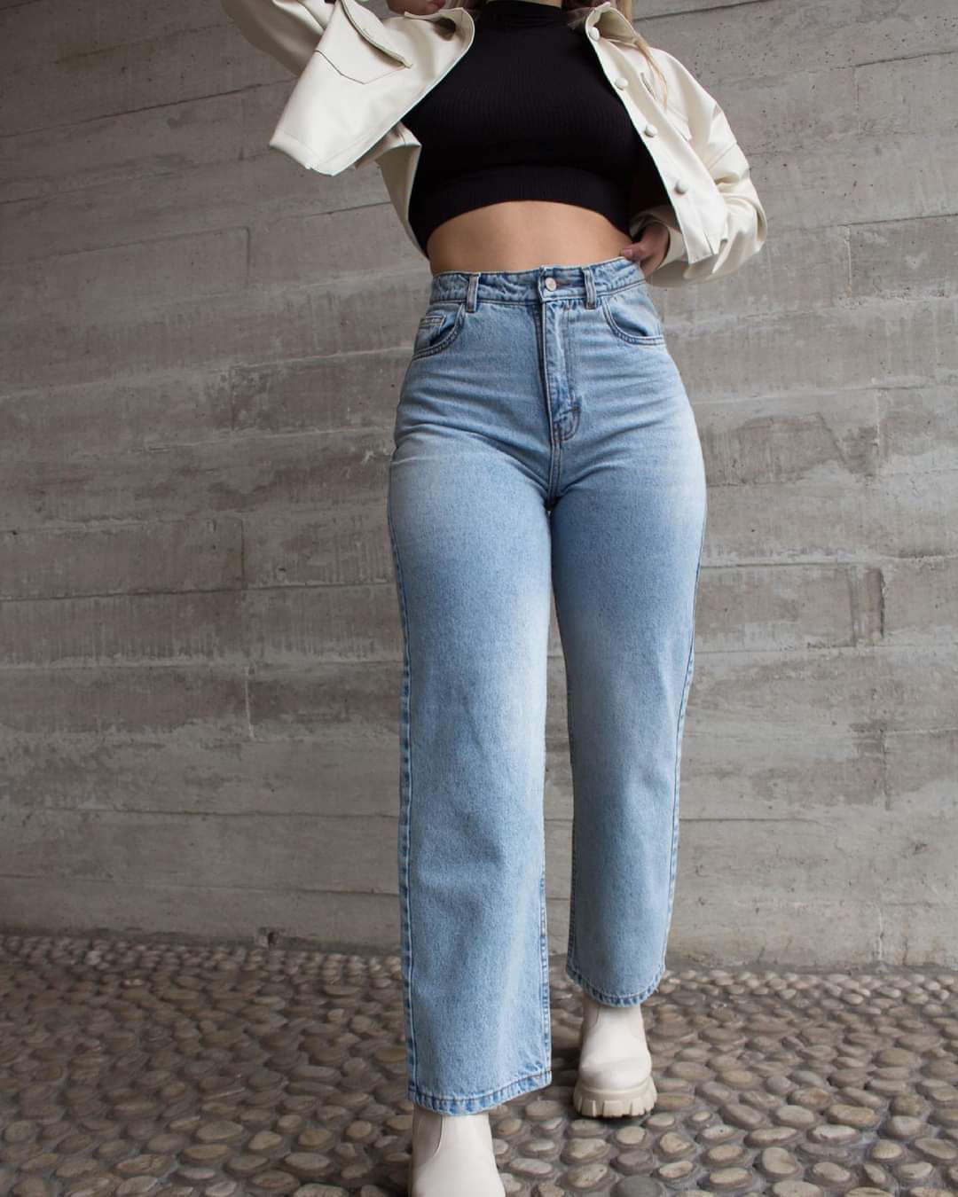 Ripley - DENIM JEAN MUJER DSHENK WIDE LEG DENIM CELESTE CLARO VINTAGE