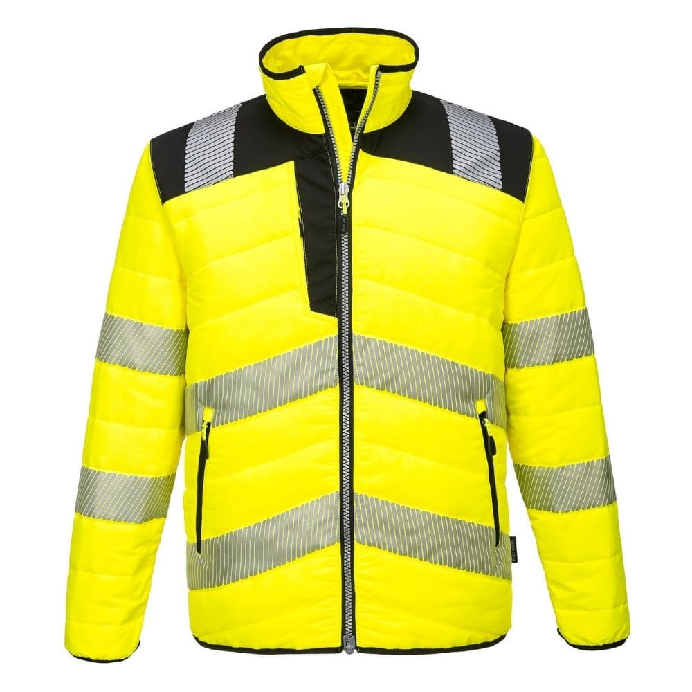 Ripley - CASACA ACOLCHADA DE ALTA VISIBILIDAD HOMBRE PORTWEST PW371  AMARILLO/NEGRO