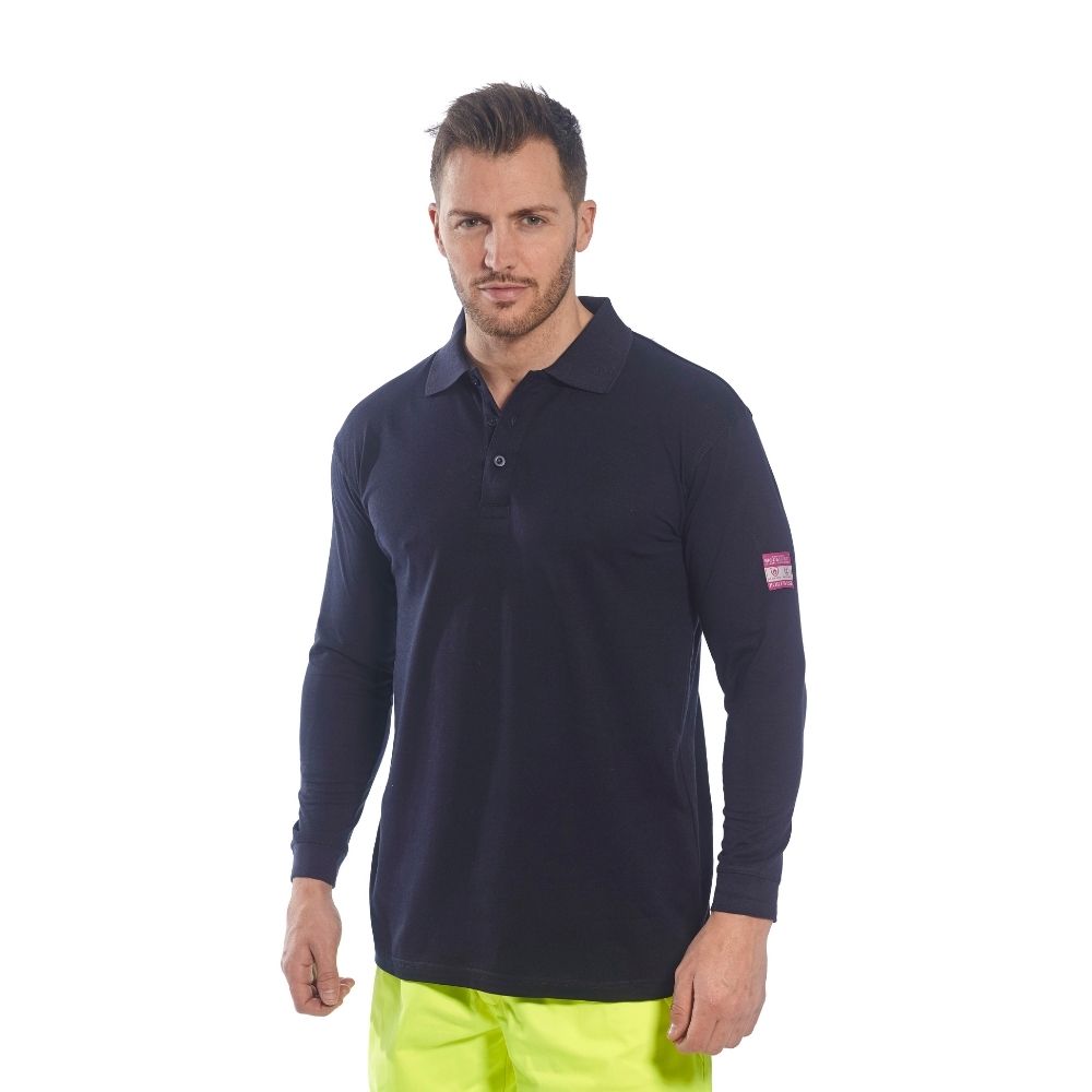 Ripley - POLO MANGA LARGA RESISTENTE A LA LLAMA Y ANTIESTÁTICO PORTWEST FR10