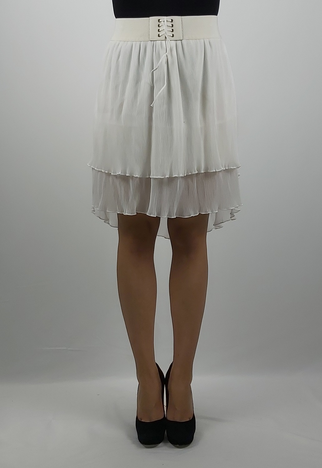 Vestido maxi de chiffon con cuello halter y falda circular Flamenco