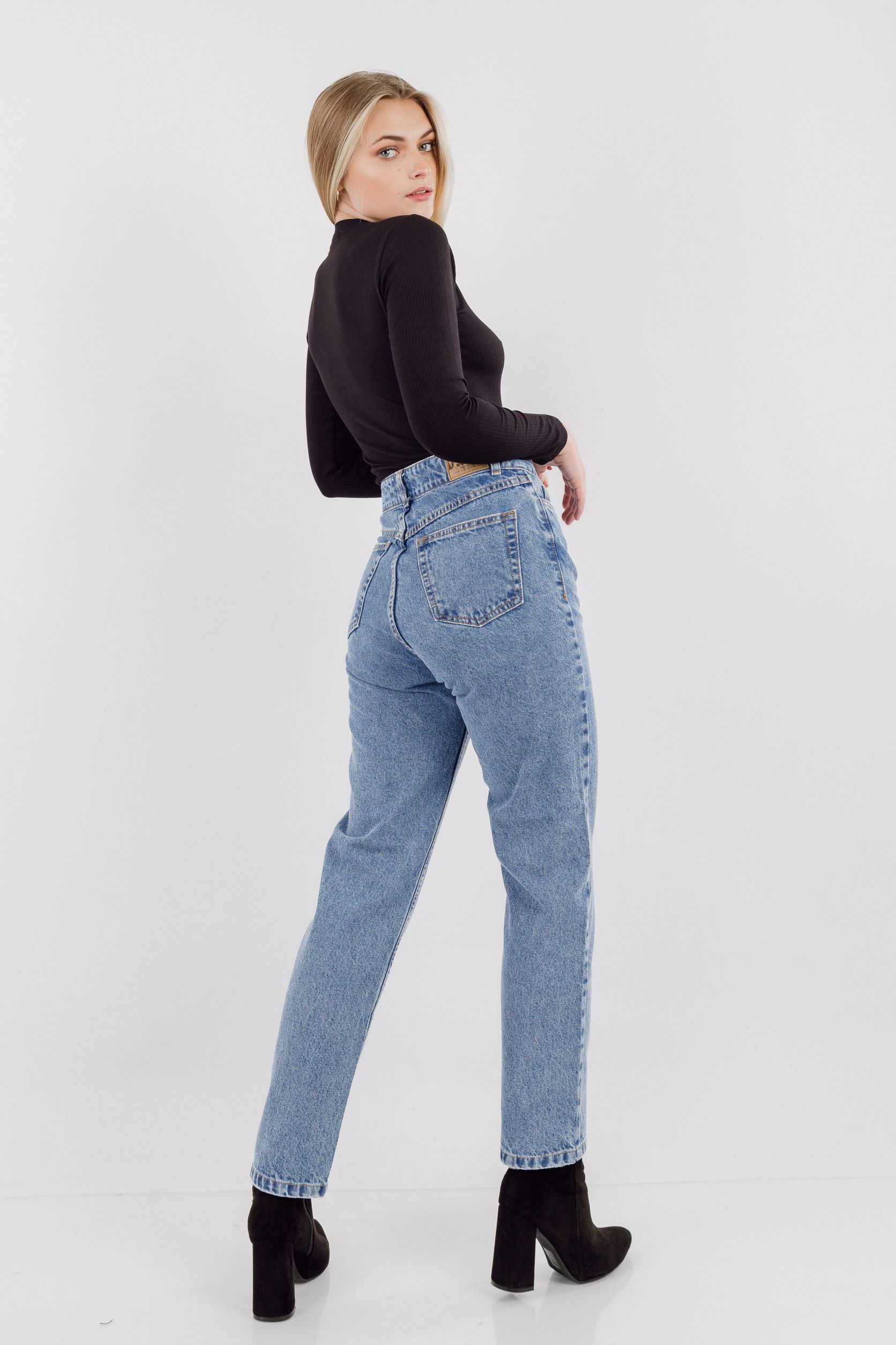 Ripley - DENIM JEAN MUJER D'SHENK MOM FIT CELESTE MEDIO
